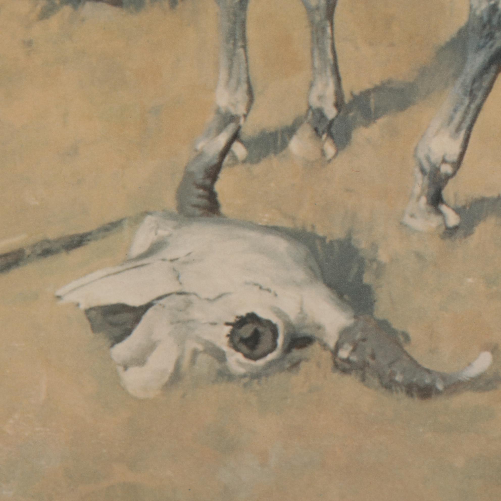 Offset Lithograph After Frederic Remington "Smoke Signal"