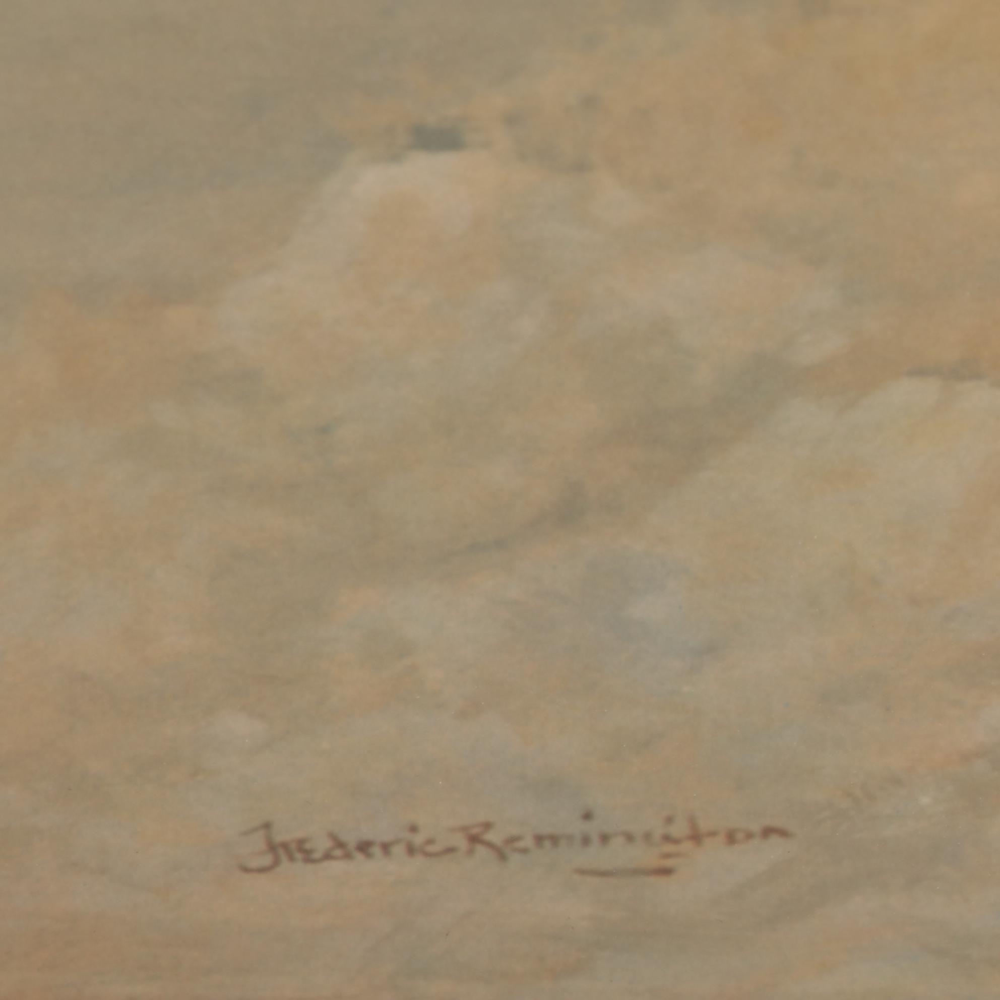 Offset Lithograph After Frederic Remington "Smoke Signal"