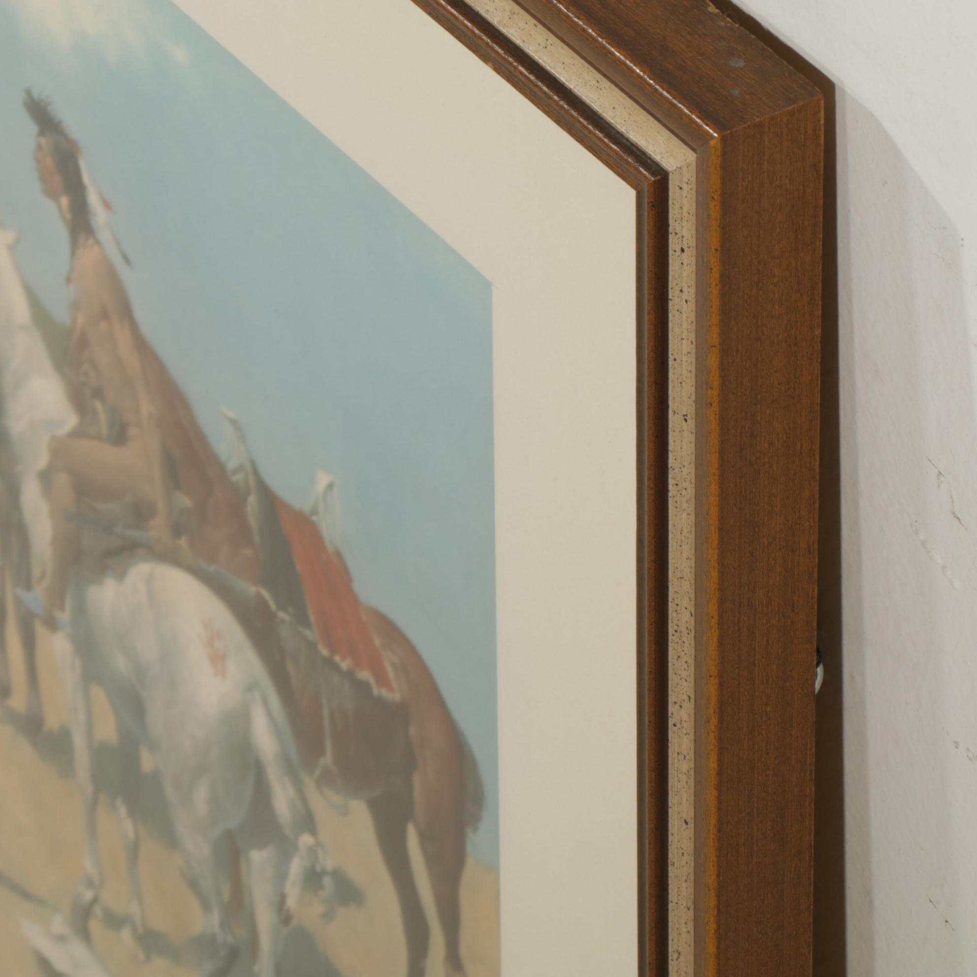 Offset Lithograph After Frederic Remington "Smoke Signal"