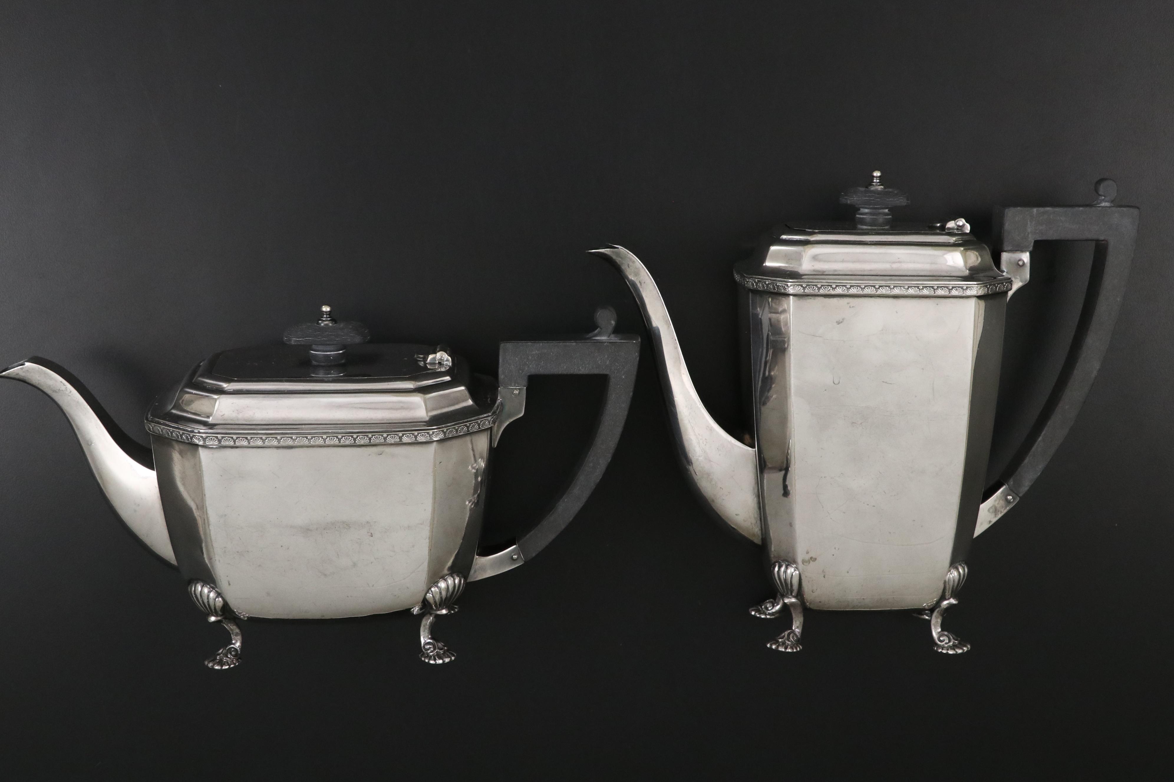 Antique Mappin & Webb English Silver Plate Tea and Coffee Pots