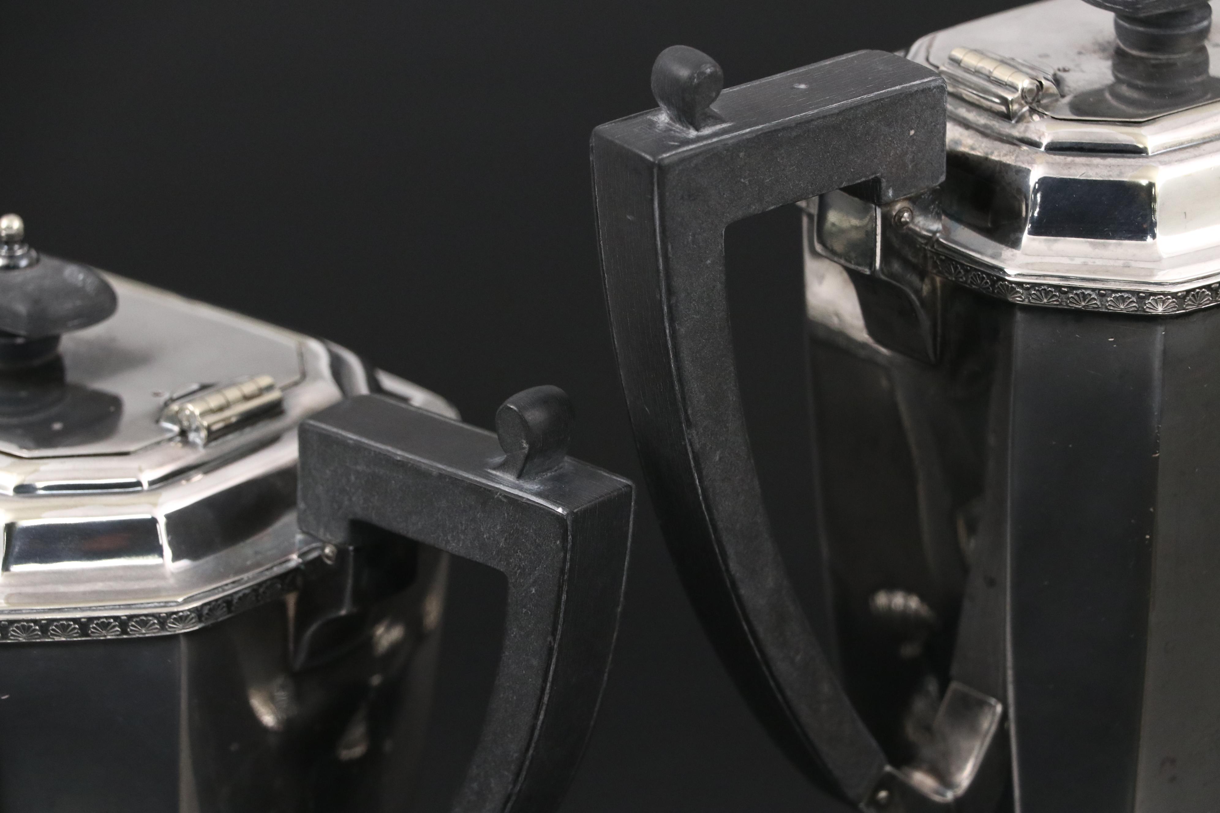 Antique Mappin & Webb English Silver Plate Tea and Coffee Pots