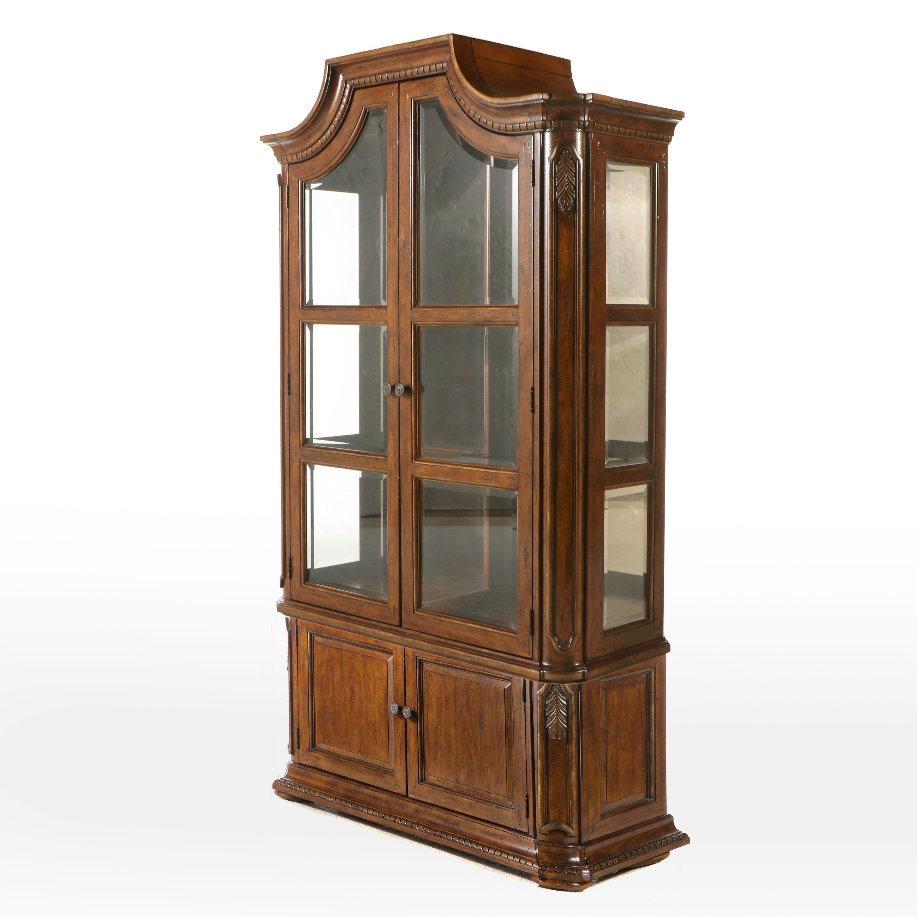 Beech Wood Bonnet Top China Cabinet