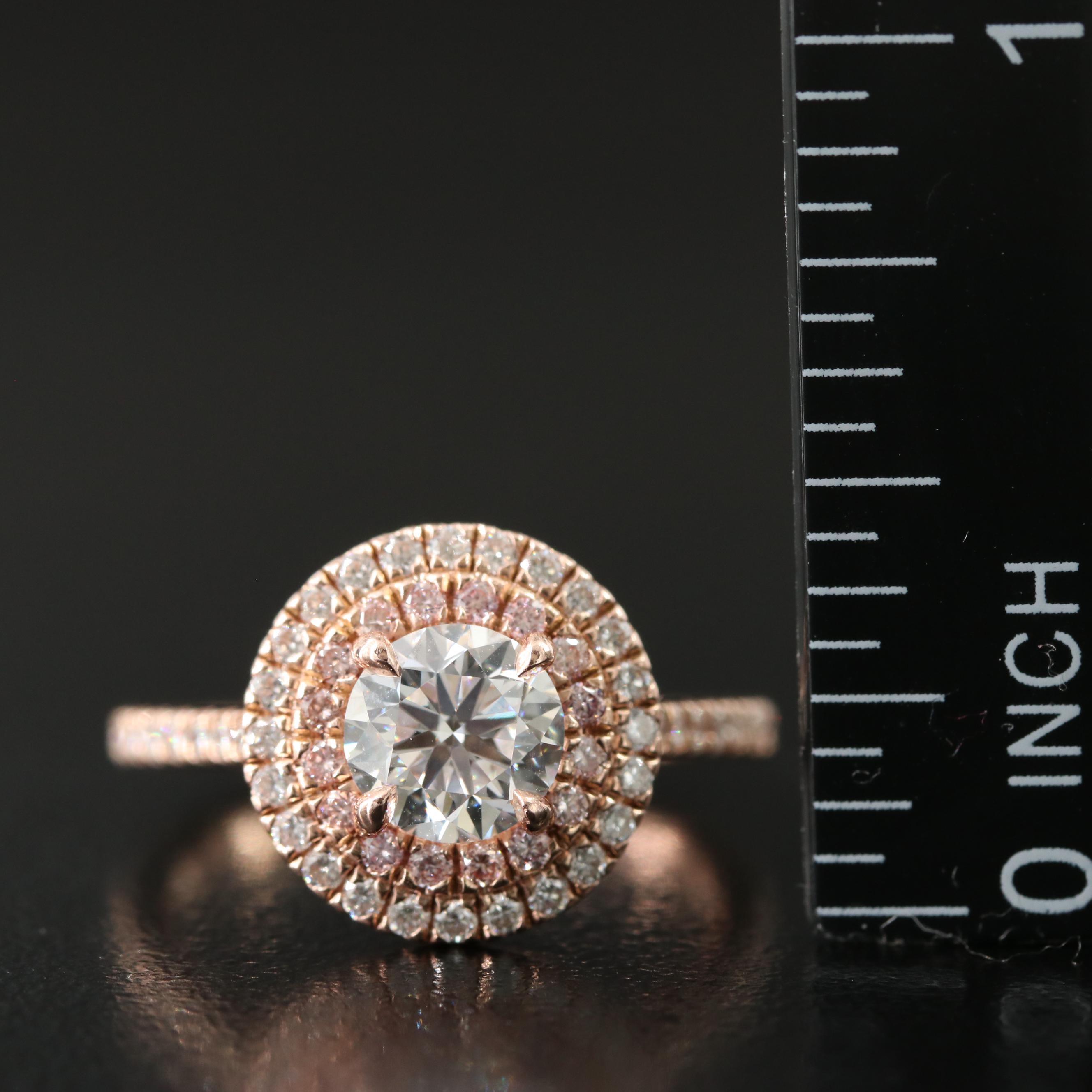 14K Rose Gold 1.72 CTW Diamond Ring with Online GIA Report