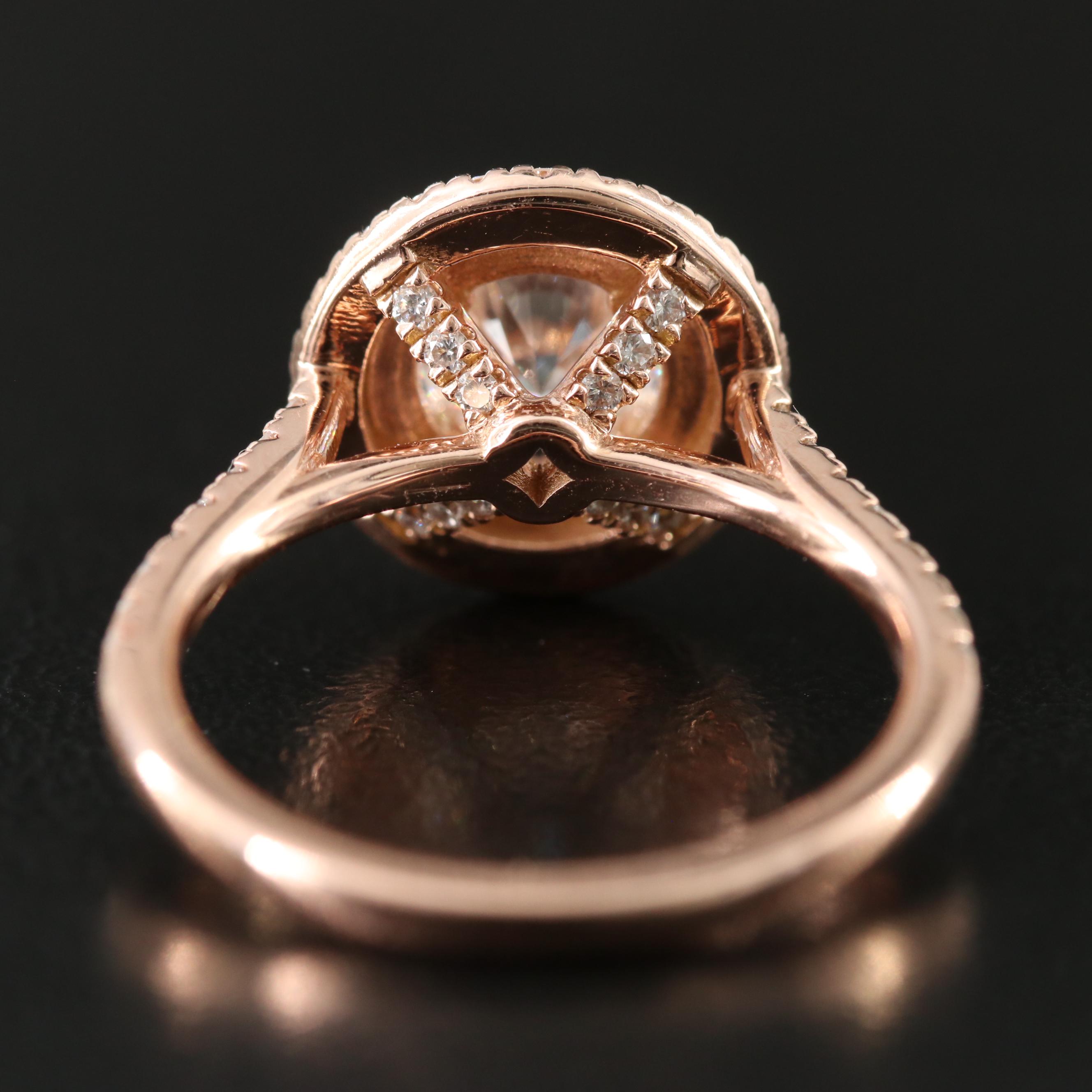 14K Rose Gold 1.72 CTW Diamond Ring with Online GIA Report