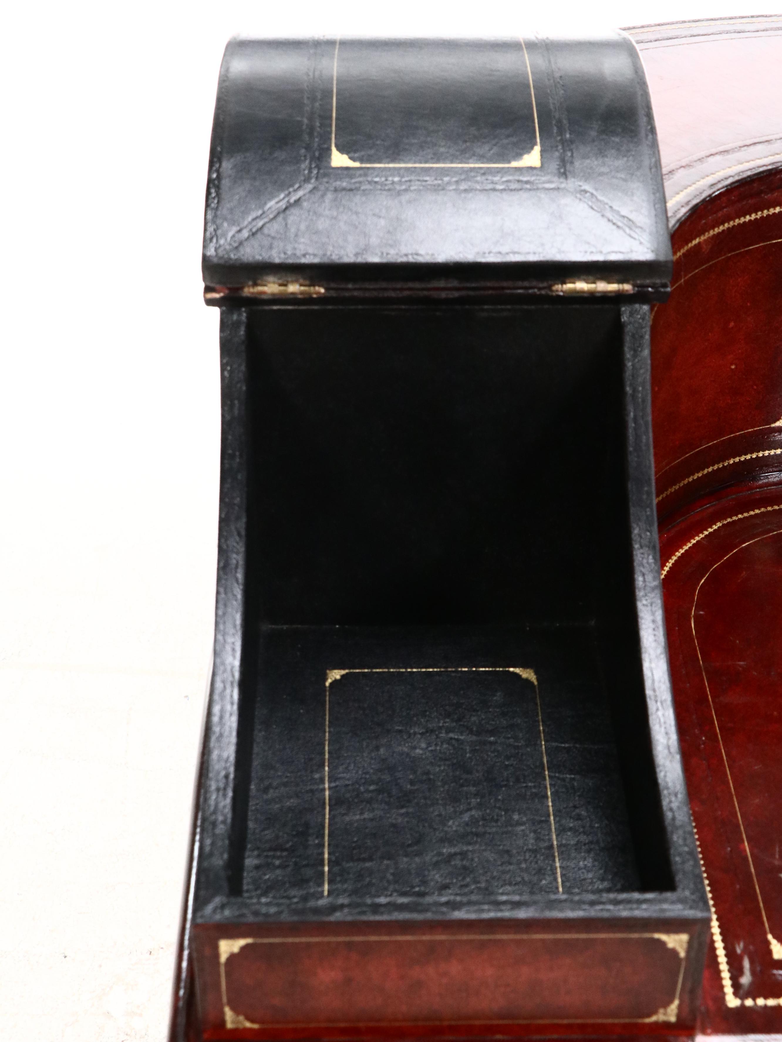 Maitland-Smith Hepplewhite Style Wood and Leather Carlton House Desk and Chair