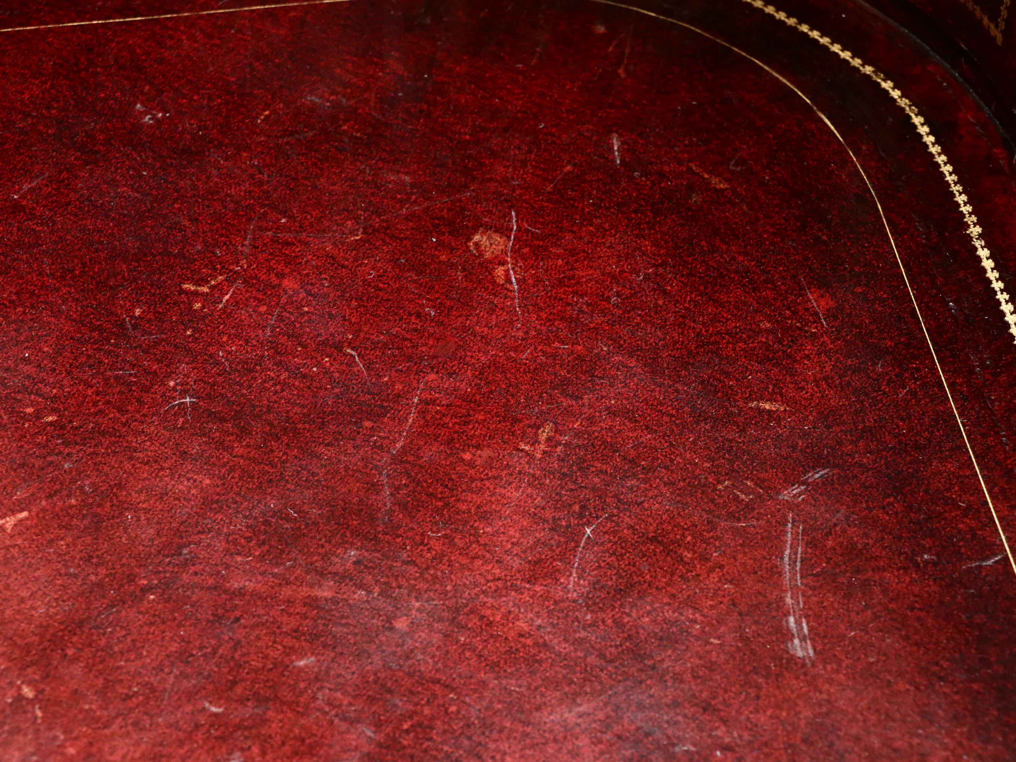 Maitland-Smith Hepplewhite Style Wood and Leather Carlton House Desk and Chair