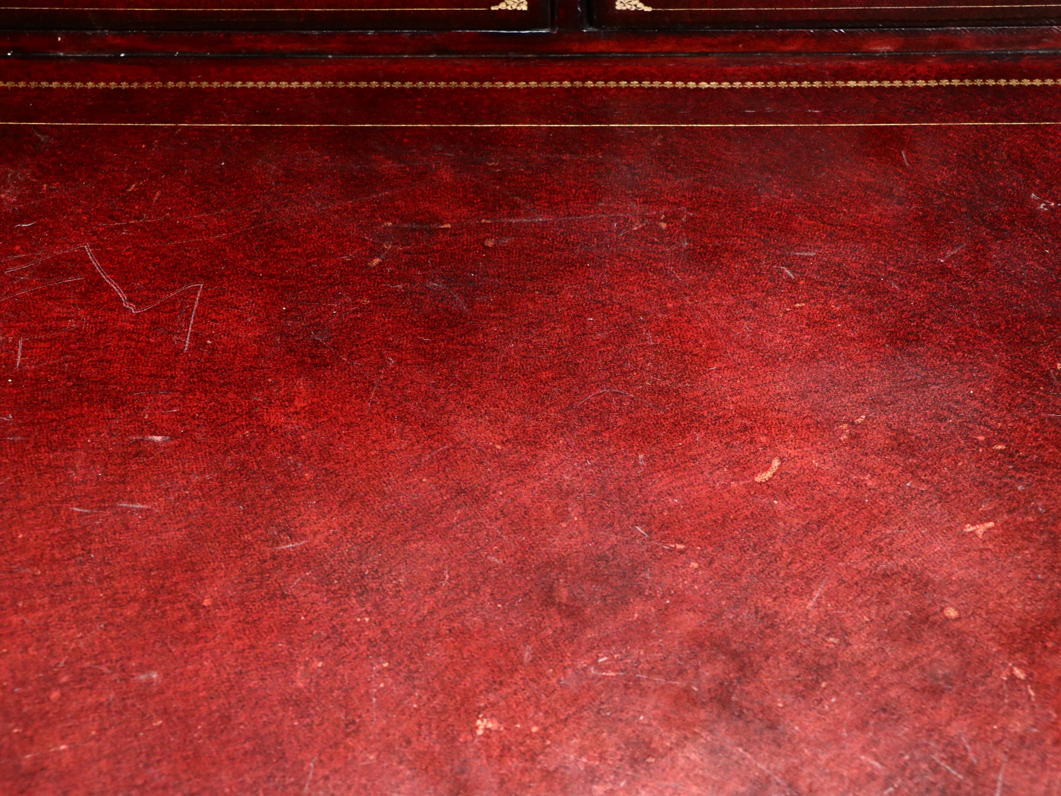 Maitland-Smith Hepplewhite Style Wood and Leather Carlton House Desk and Chair