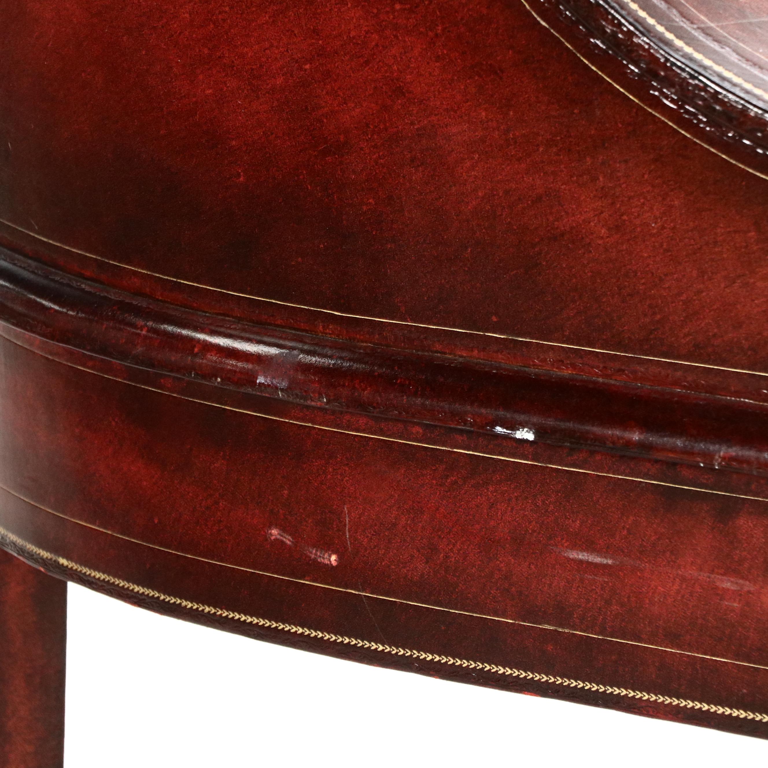 Maitland-Smith Hepplewhite Style Wood and Leather Carlton House Desk and Chair