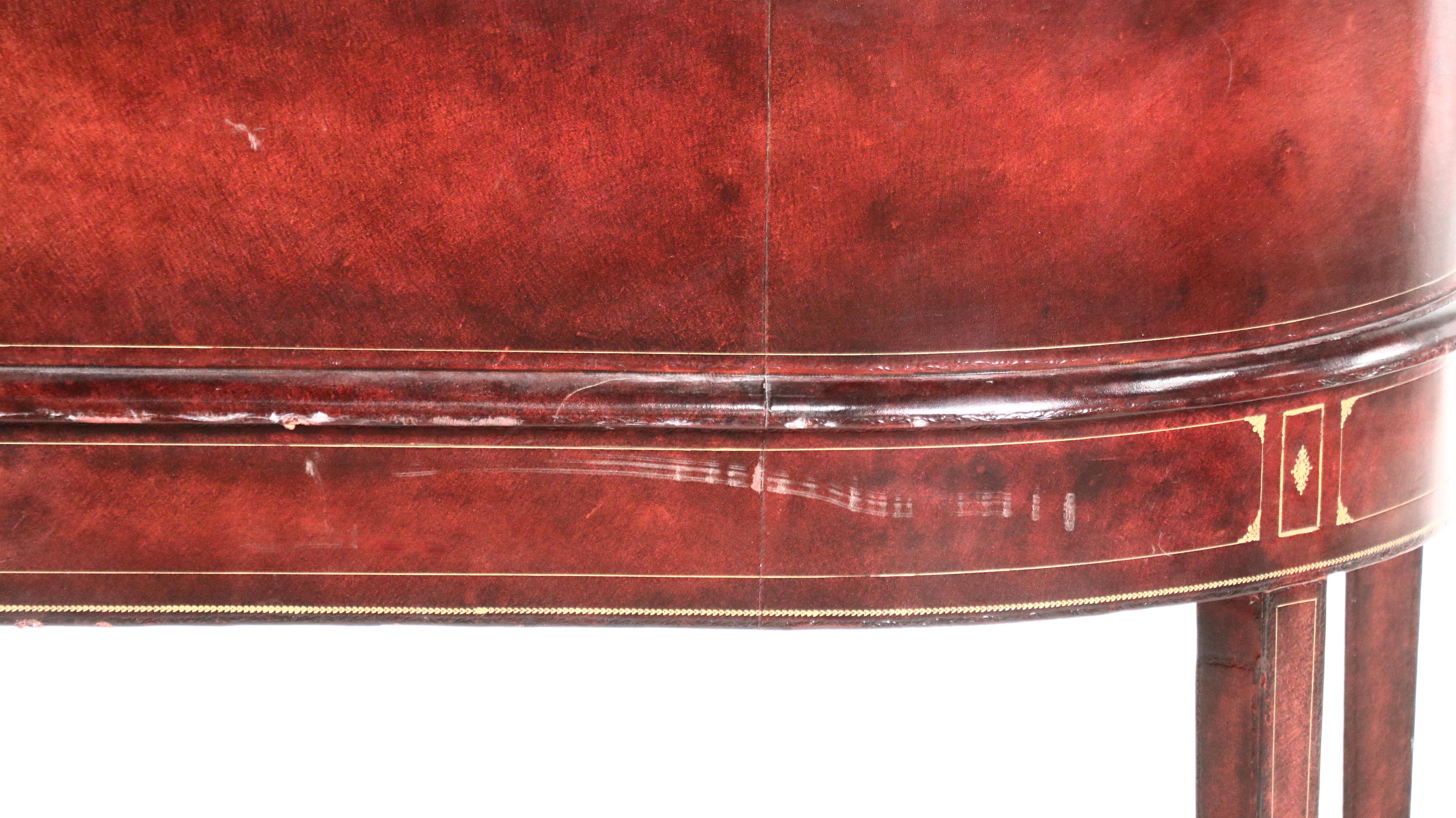 Maitland-Smith Hepplewhite Style Wood and Leather Carlton House Desk and Chair