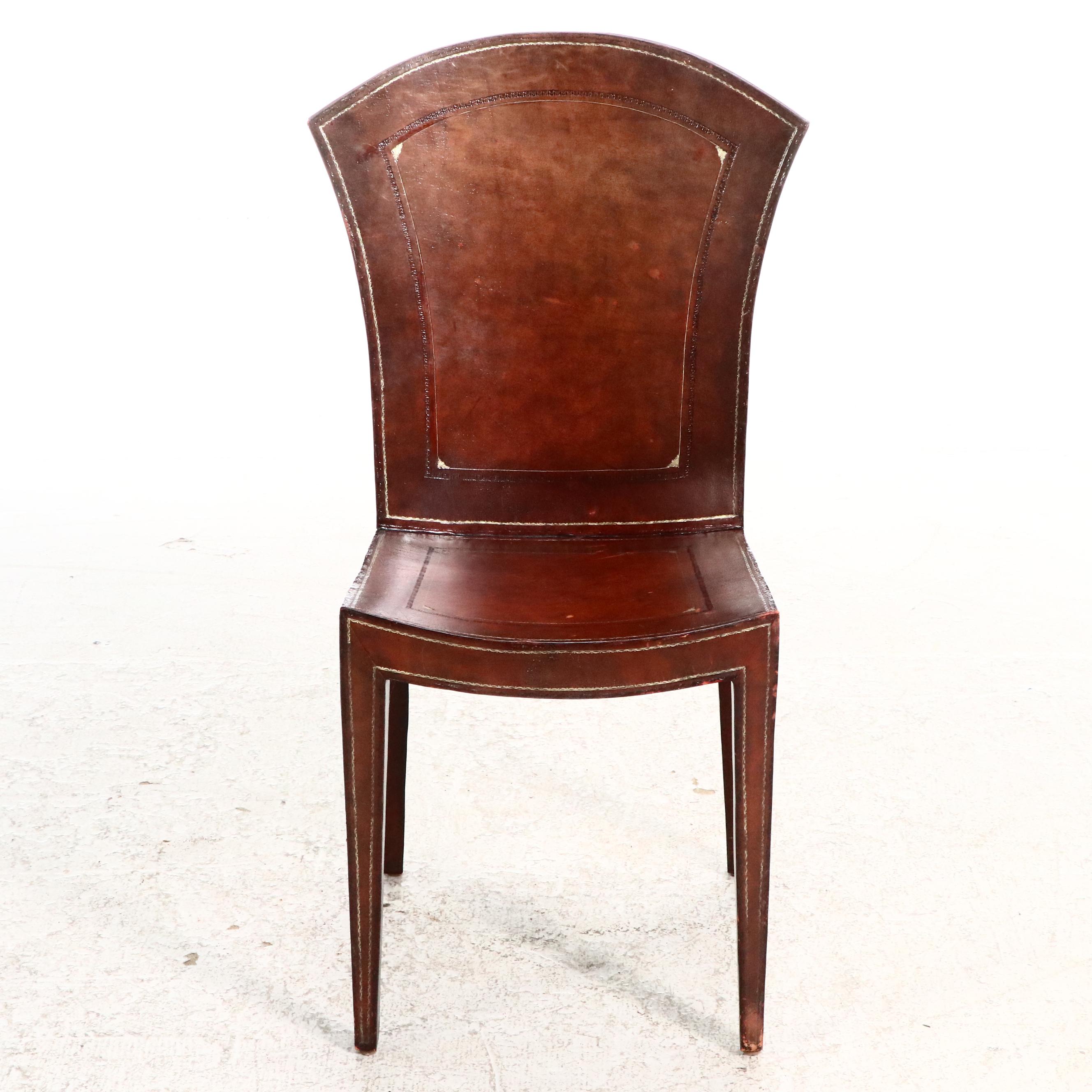 Maitland-Smith Hepplewhite Style Wood and Leather Carlton House Desk and Chair