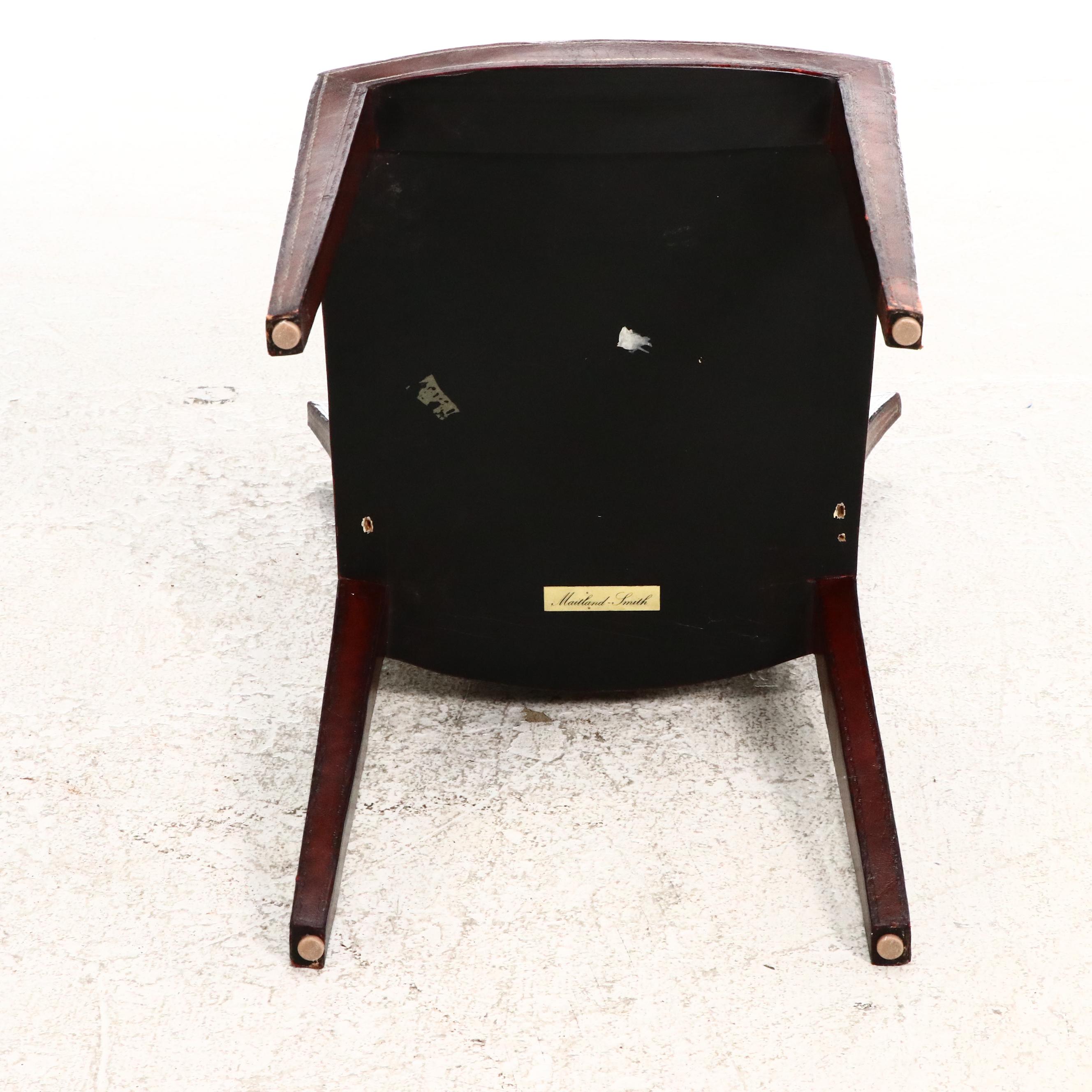 Maitland-Smith Hepplewhite Style Wood and Leather Carlton House Desk and Chair