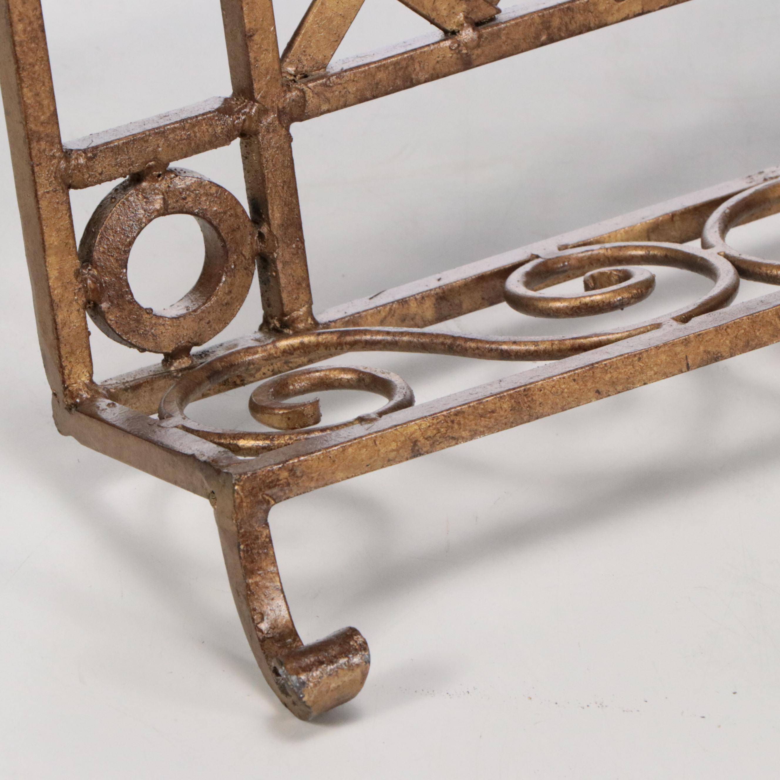 Neoclassical Style Gold-Tone Metal Book Stand