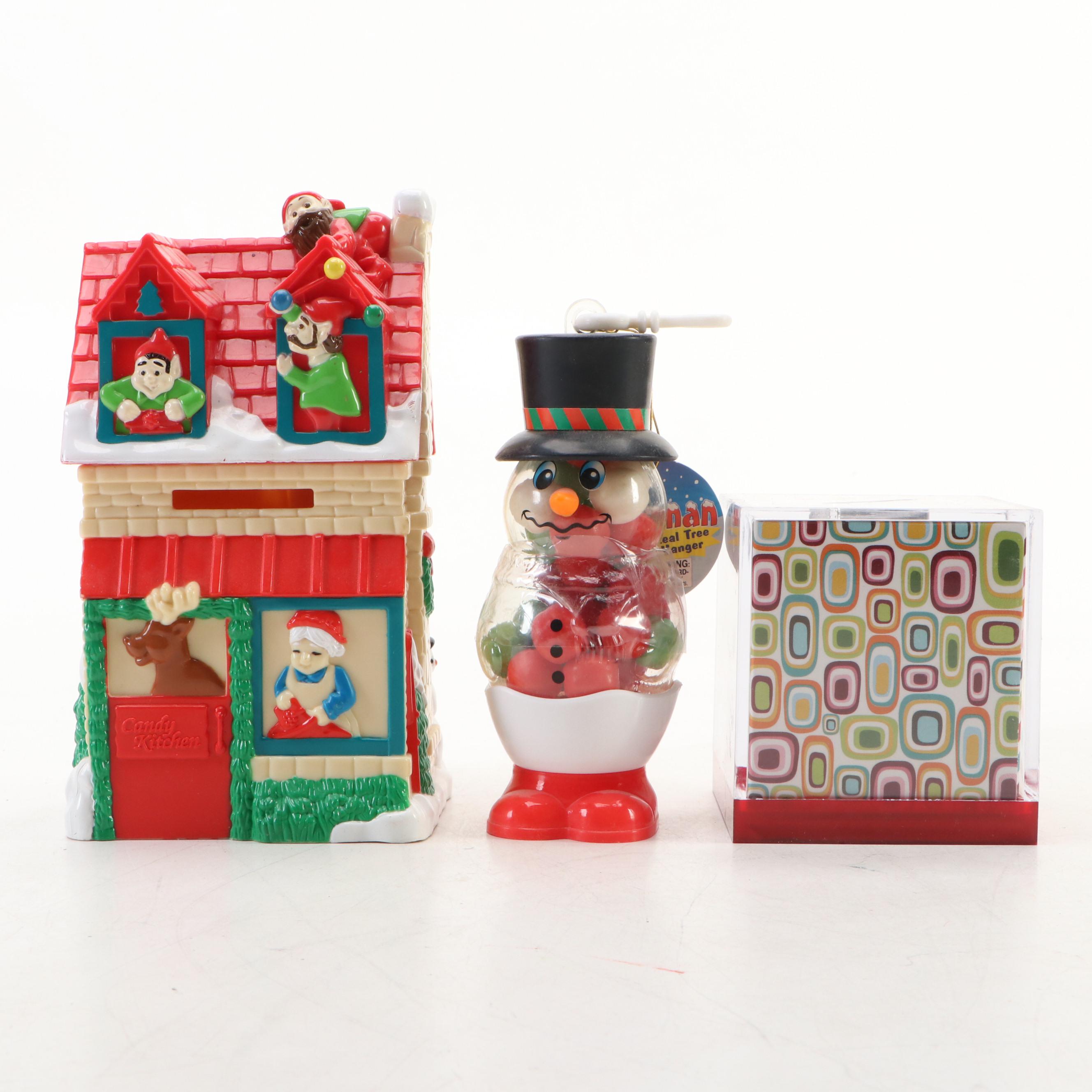 Christmas-Themed Banks, M&M's Candy Containers and More