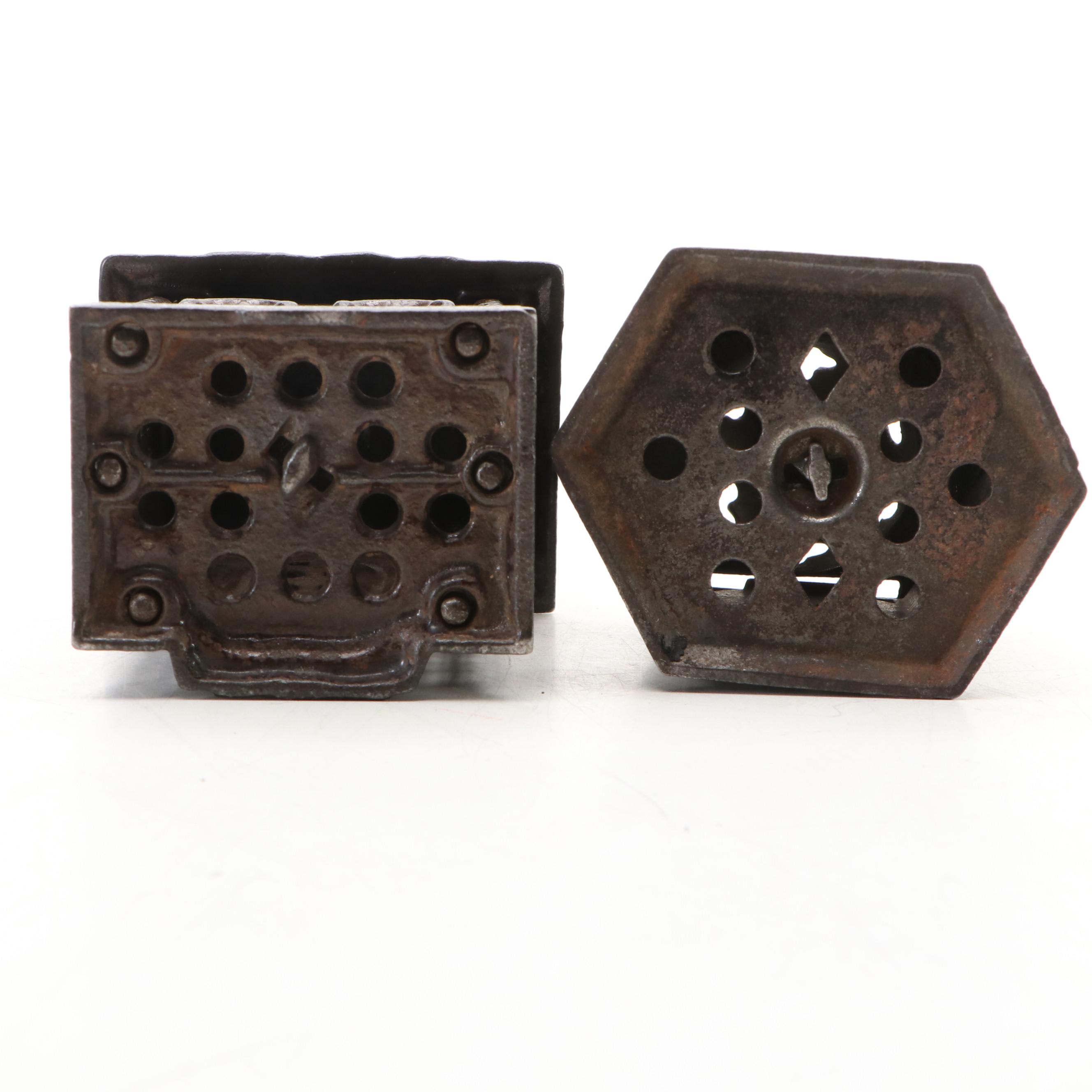 Cold Painted Cast Metal Bank and Deposit Building Coin Banks