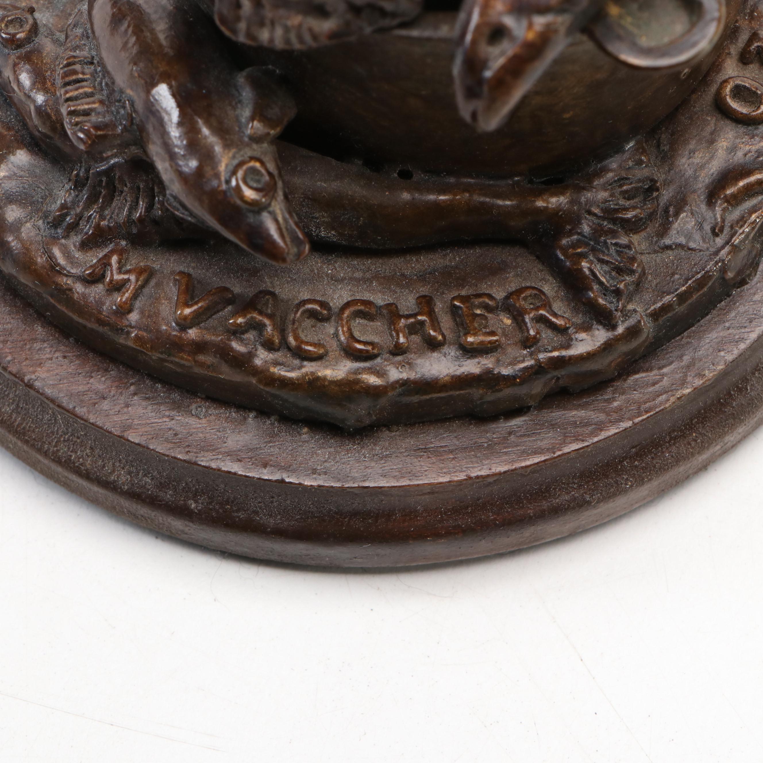 Wood US Navy Soldier and Cast Cross Tombstone Banks with Vaccher Resin Fish Pot