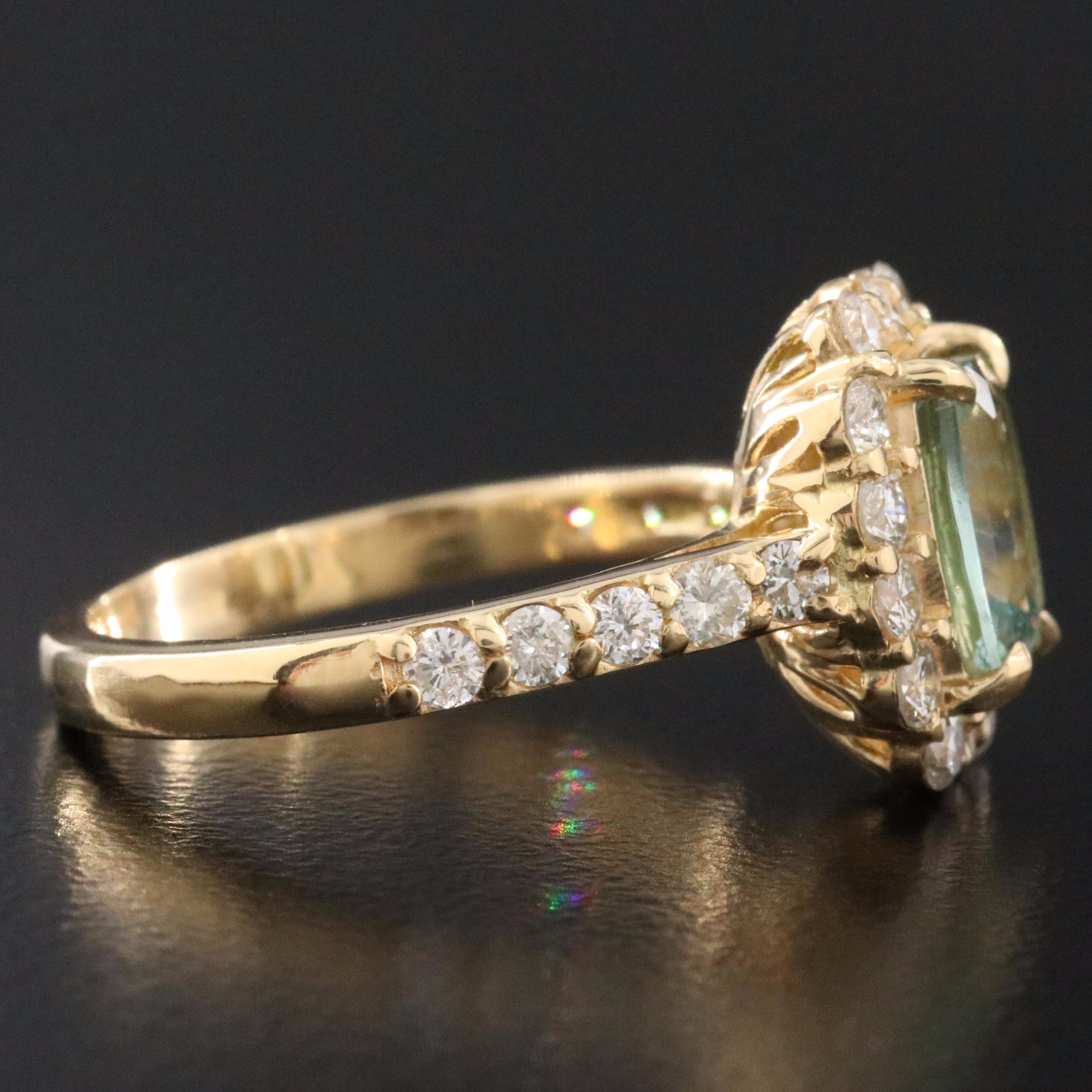 18K 1.28 CT Paraiba Tourmaline and Diamond Ring with GIA Report