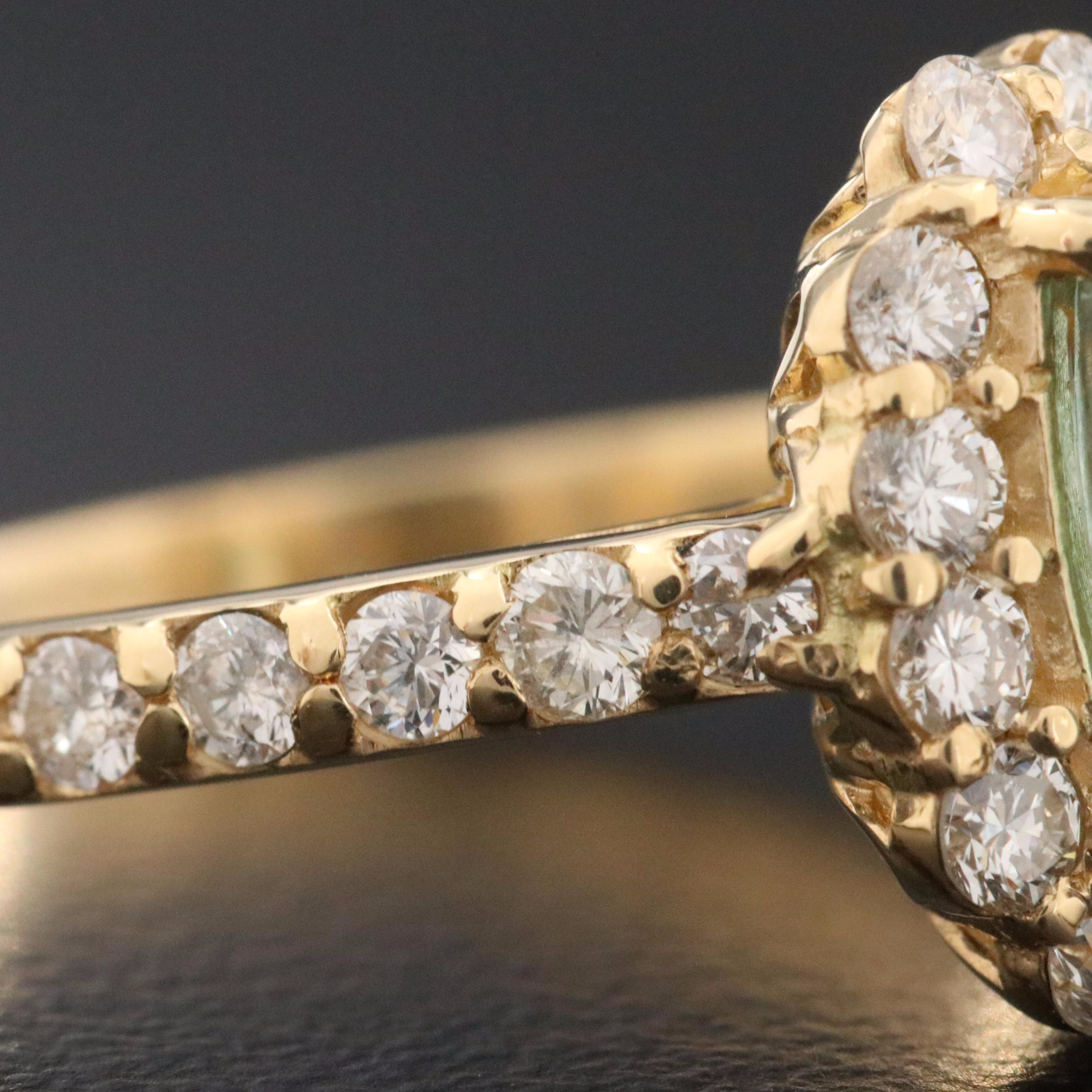 18K 1.28 CT Paraiba Tourmaline and Diamond Ring with GIA Report