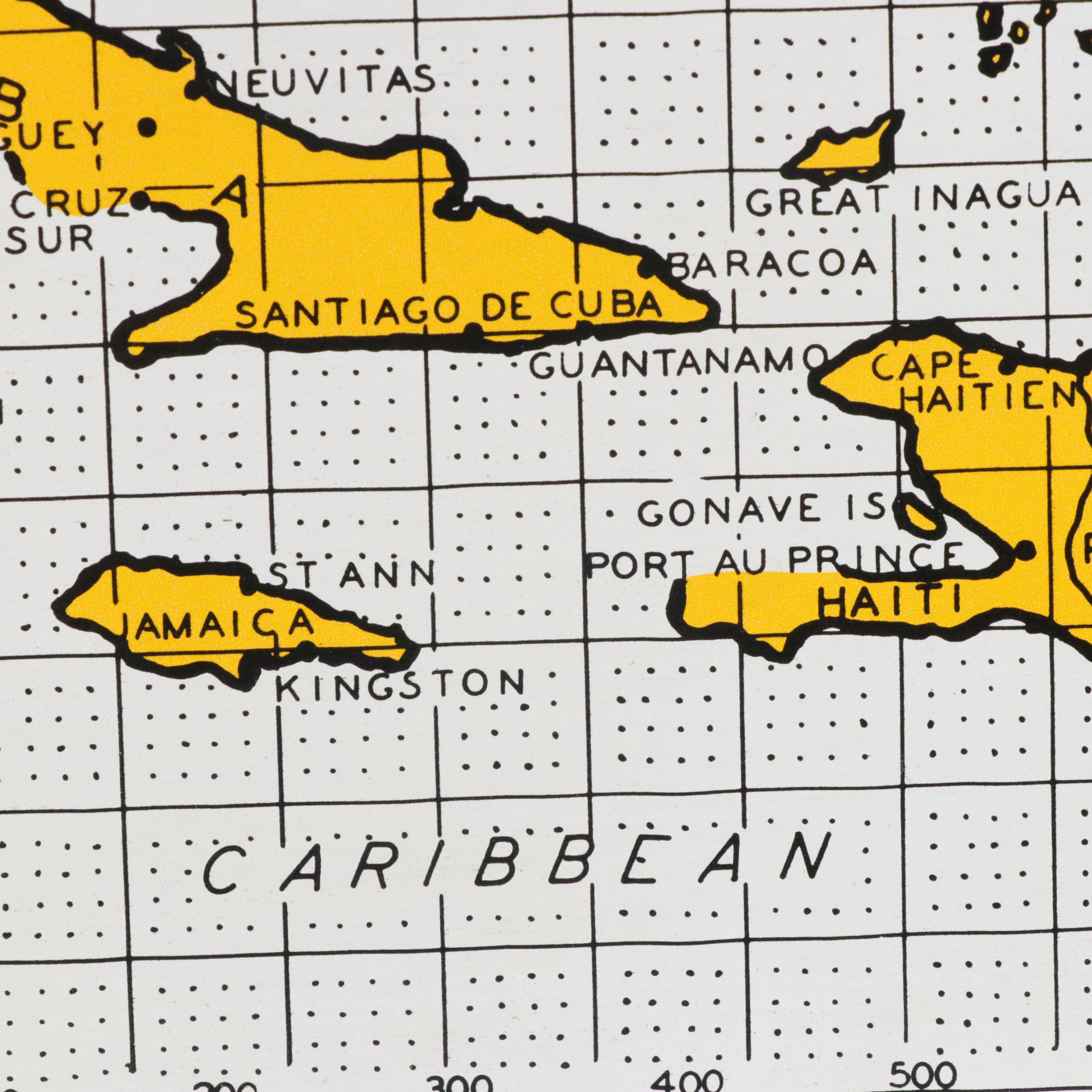 Vintage Magnetic Hurricane Tracking Chart With Magnets
