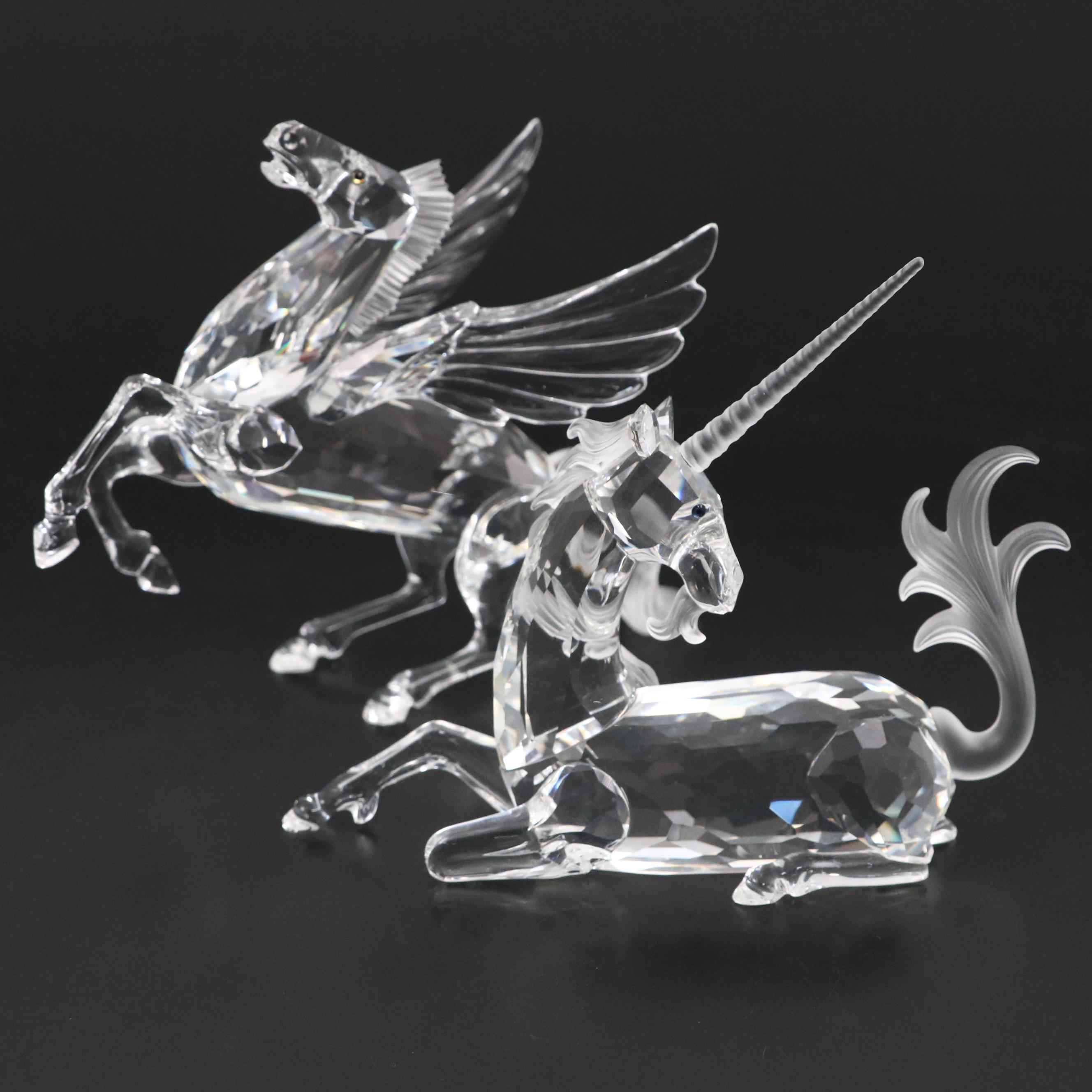 Swarovski Fabulous Creatures "The Unicorn" and "The Pegasus" Crystal Figurines