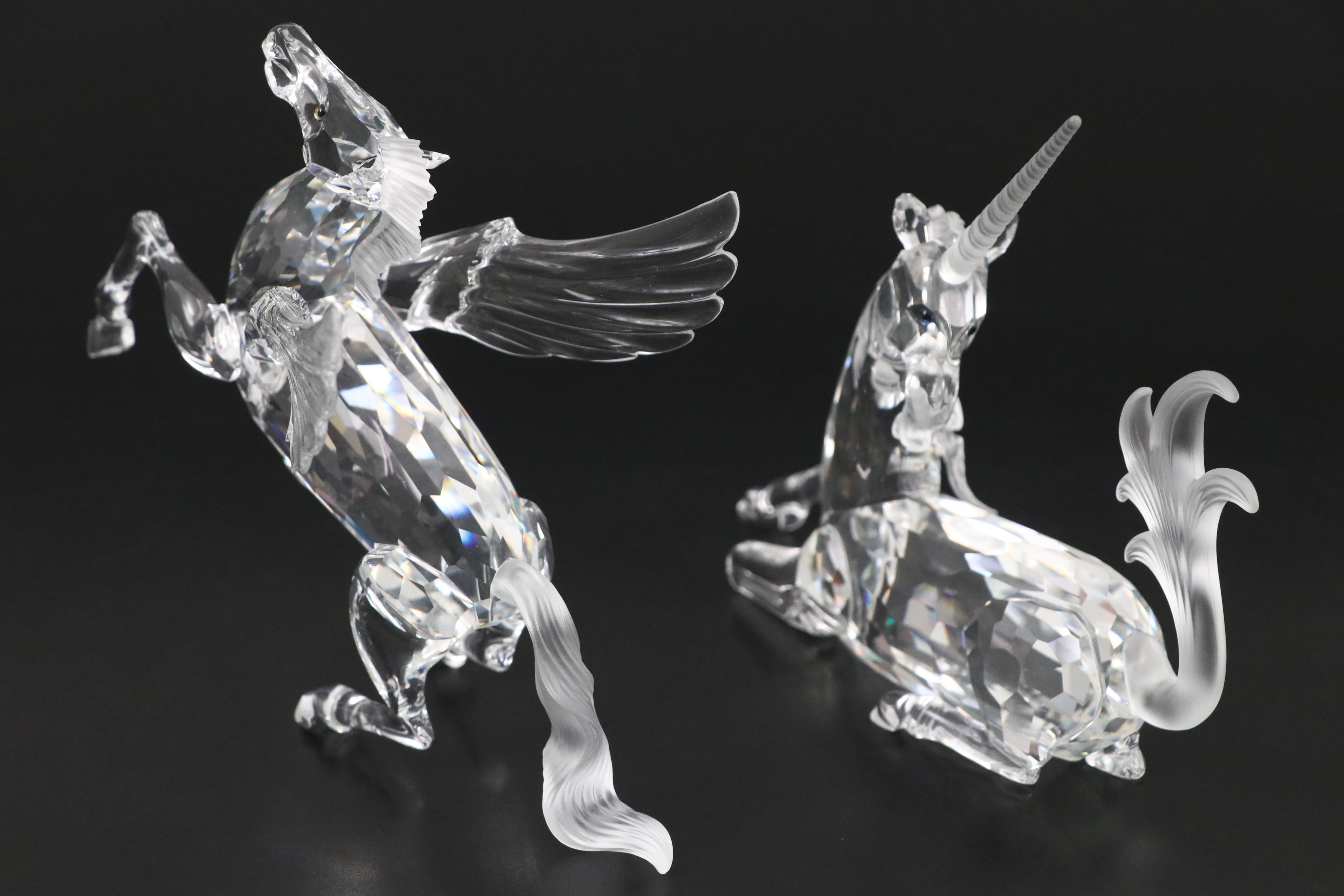 Swarovski Fabulous Creatures "The Unicorn" and "The Pegasus" Crystal Figurines