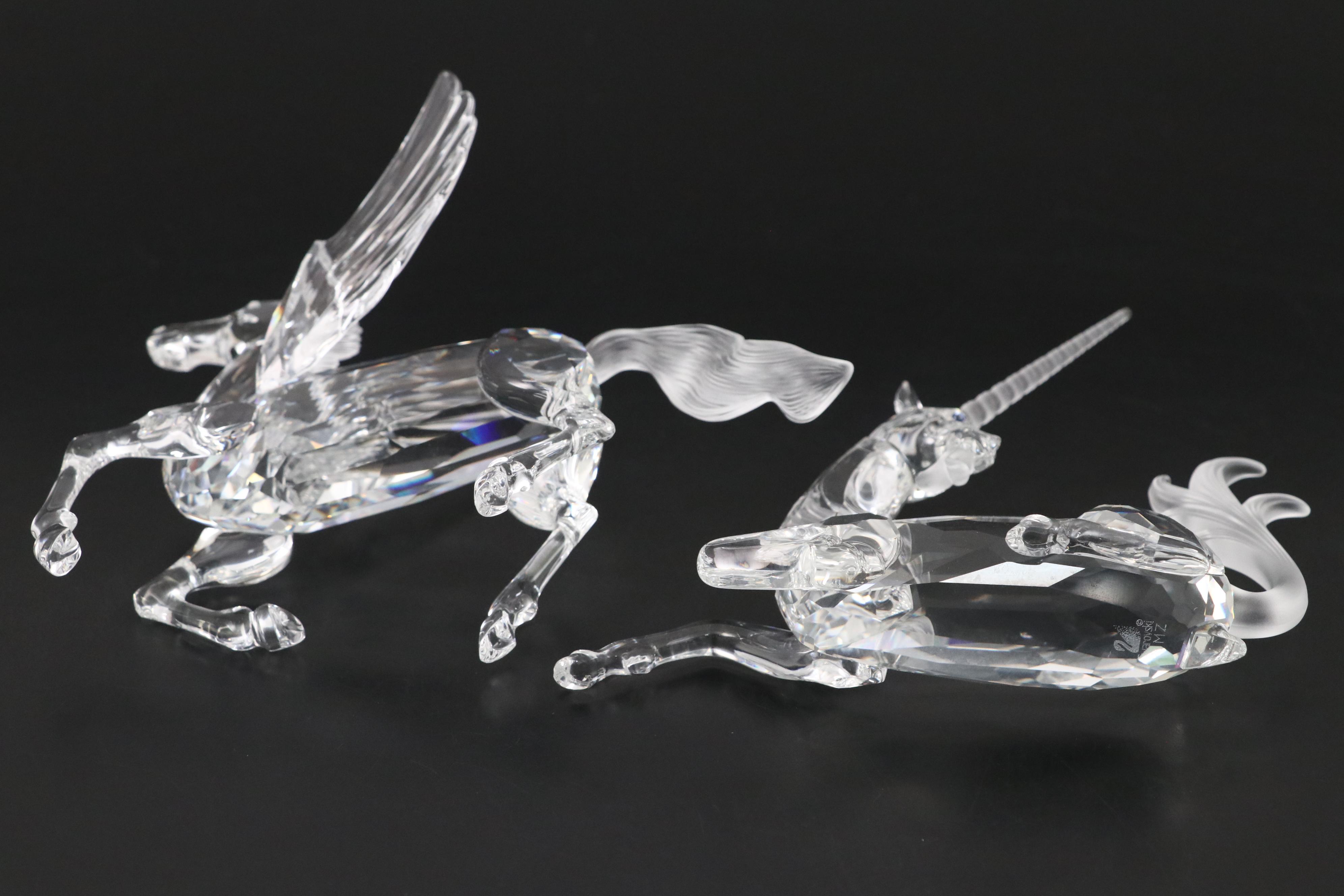 Swarovski Fabulous Creatures "The Unicorn" and "The Pegasus" Crystal Figurines