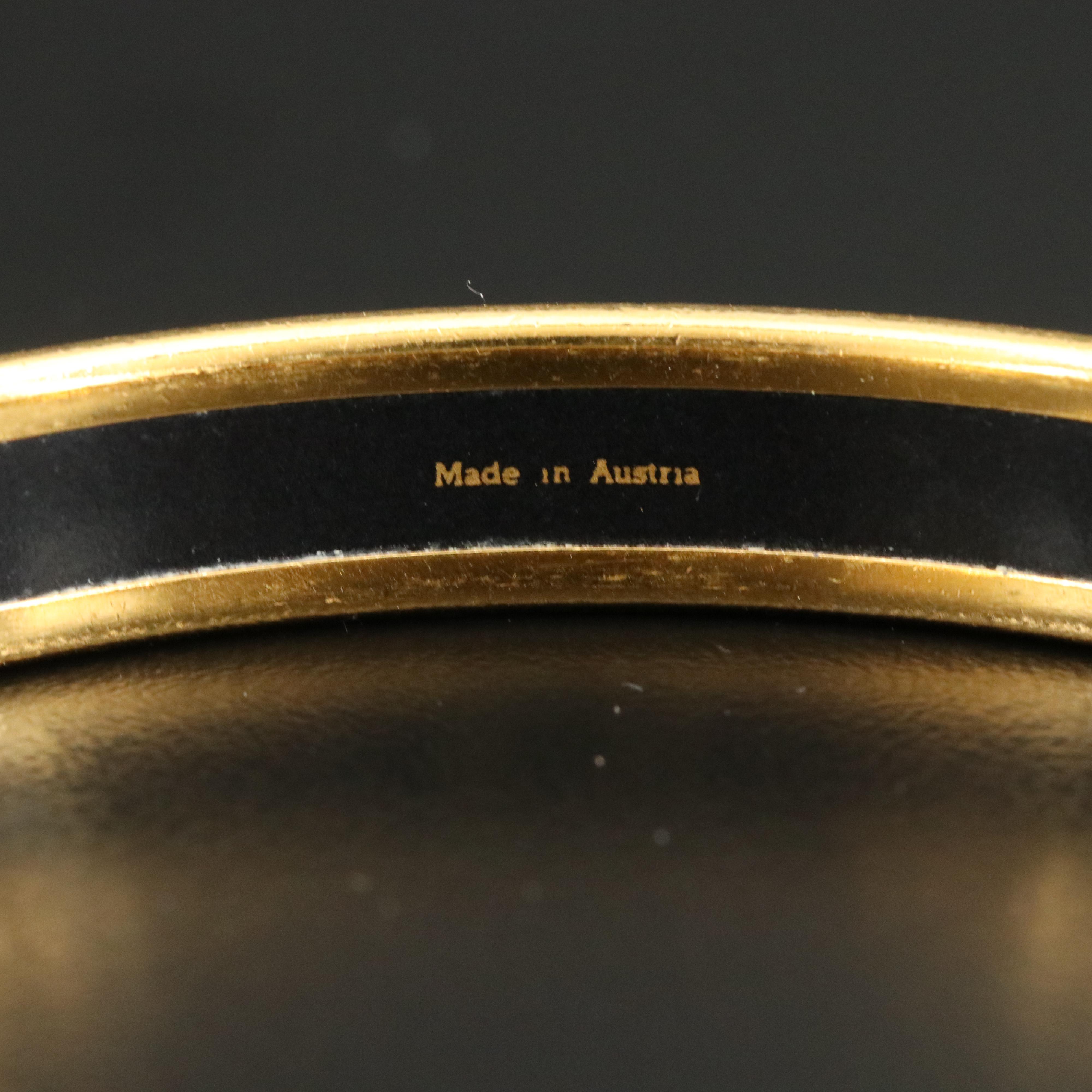 Hermès Rope Motif Enamel Narrow Bangle