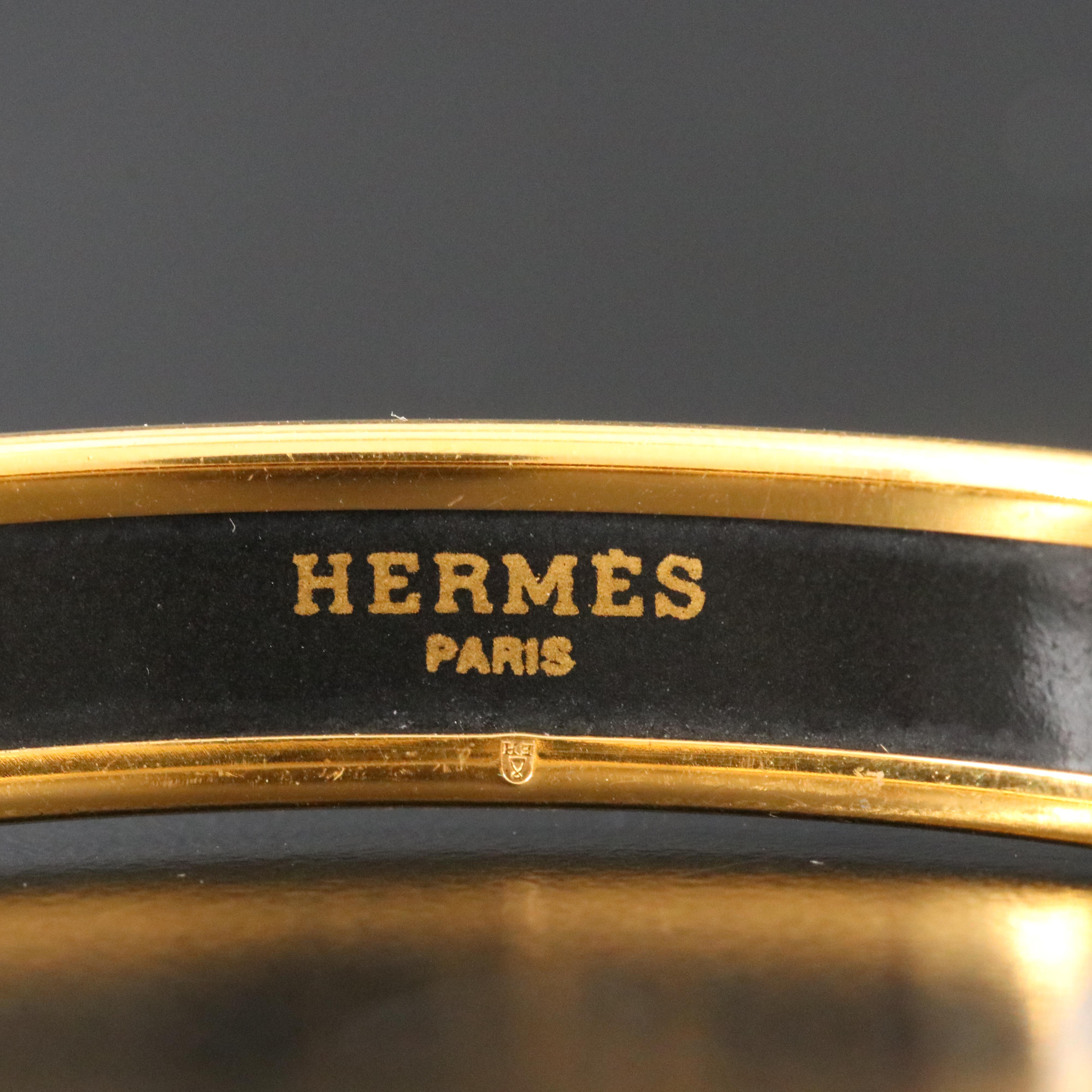 Hermès Enamel Musical Instruments Narrow Bangle