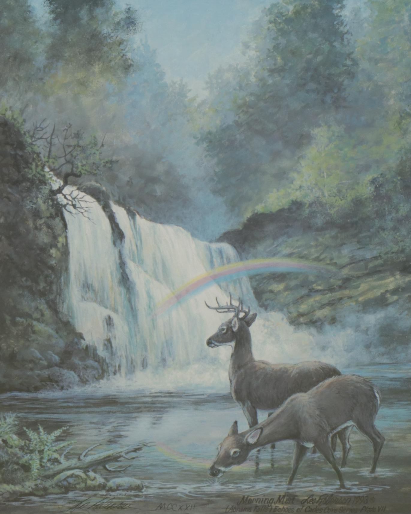 Lee Roberson Offset Lithograph "Morning Mist" from Echoes of Cades Cove Series