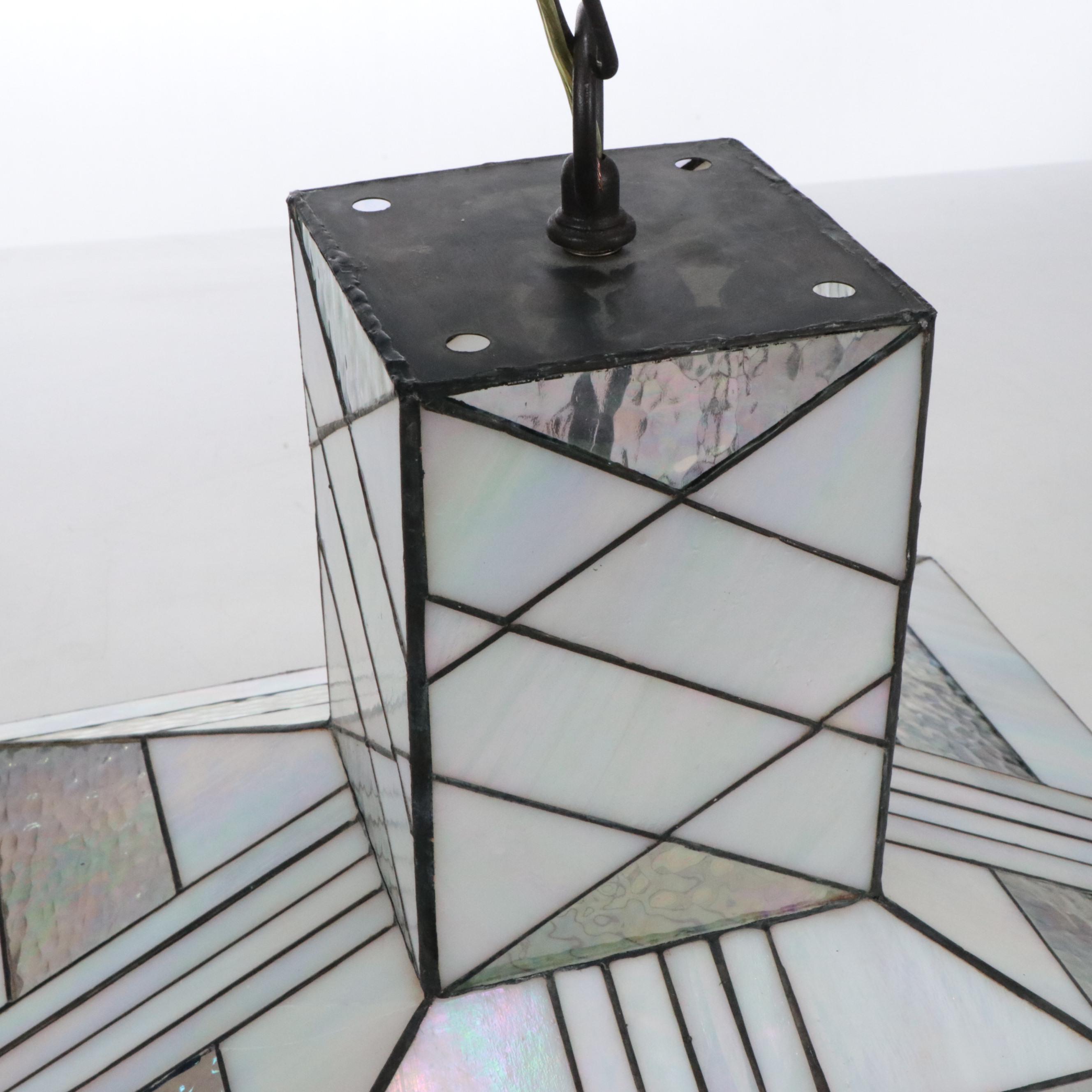 Forecast Lighting Co. Iridescent Slag Glass Squared Pendant Light
