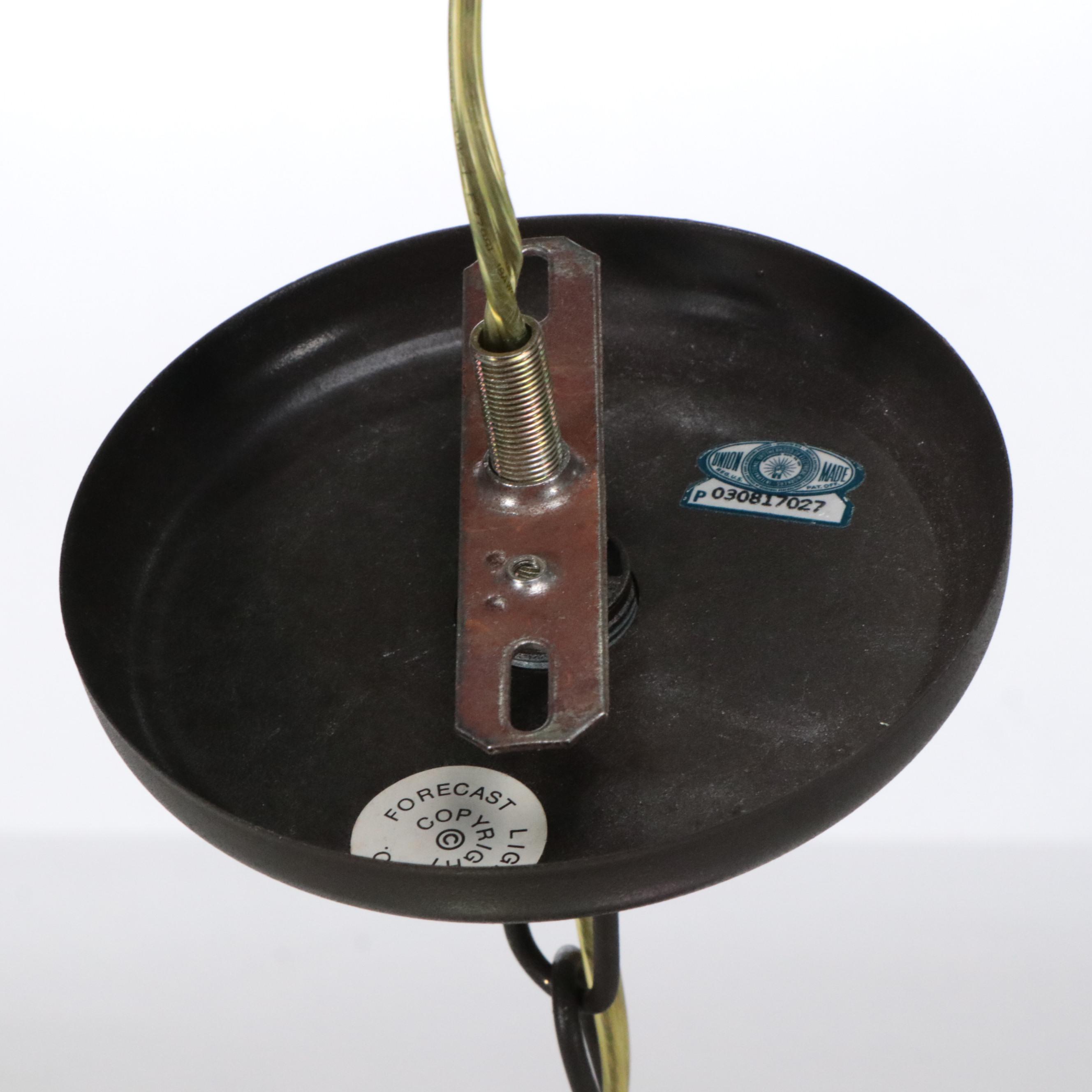 Forecast Lighting Co. Iridescent Slag Glass Squared Pendant Light