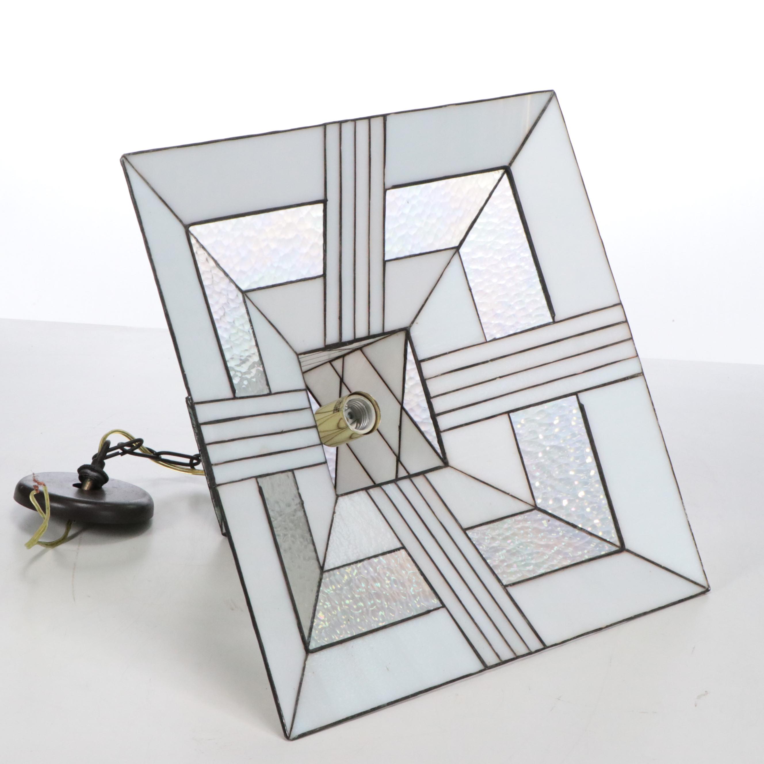 Forecast Lighting Co. Iridescent Slag Glass Squared Pendant Light