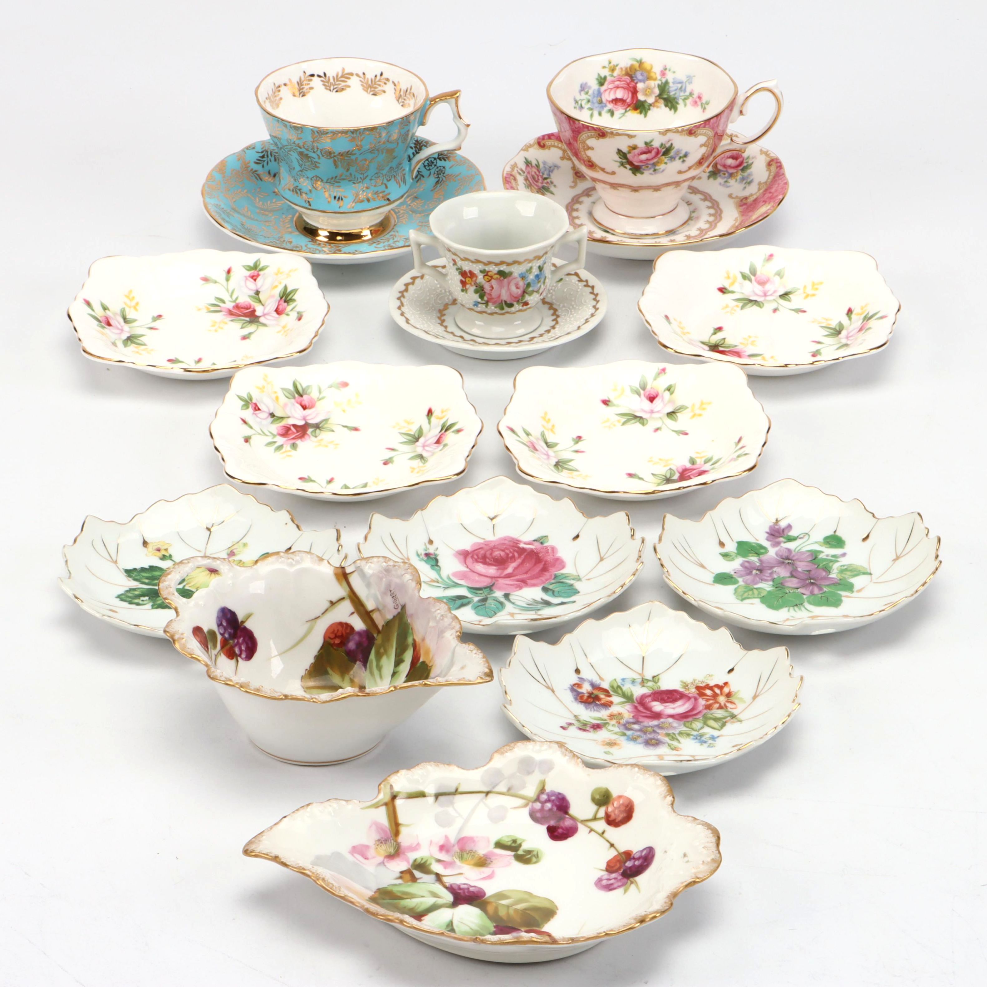 Royal Albert Bone China "Lady Carlyle" with Other Teacups and Table Accessories