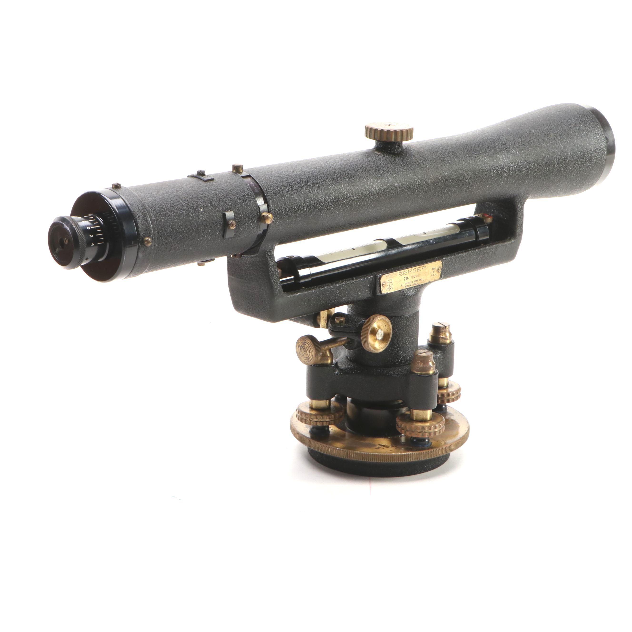 C. L. Berger & Sons 7D-70362 Surveying Transit Level with Wooden Carrying Case