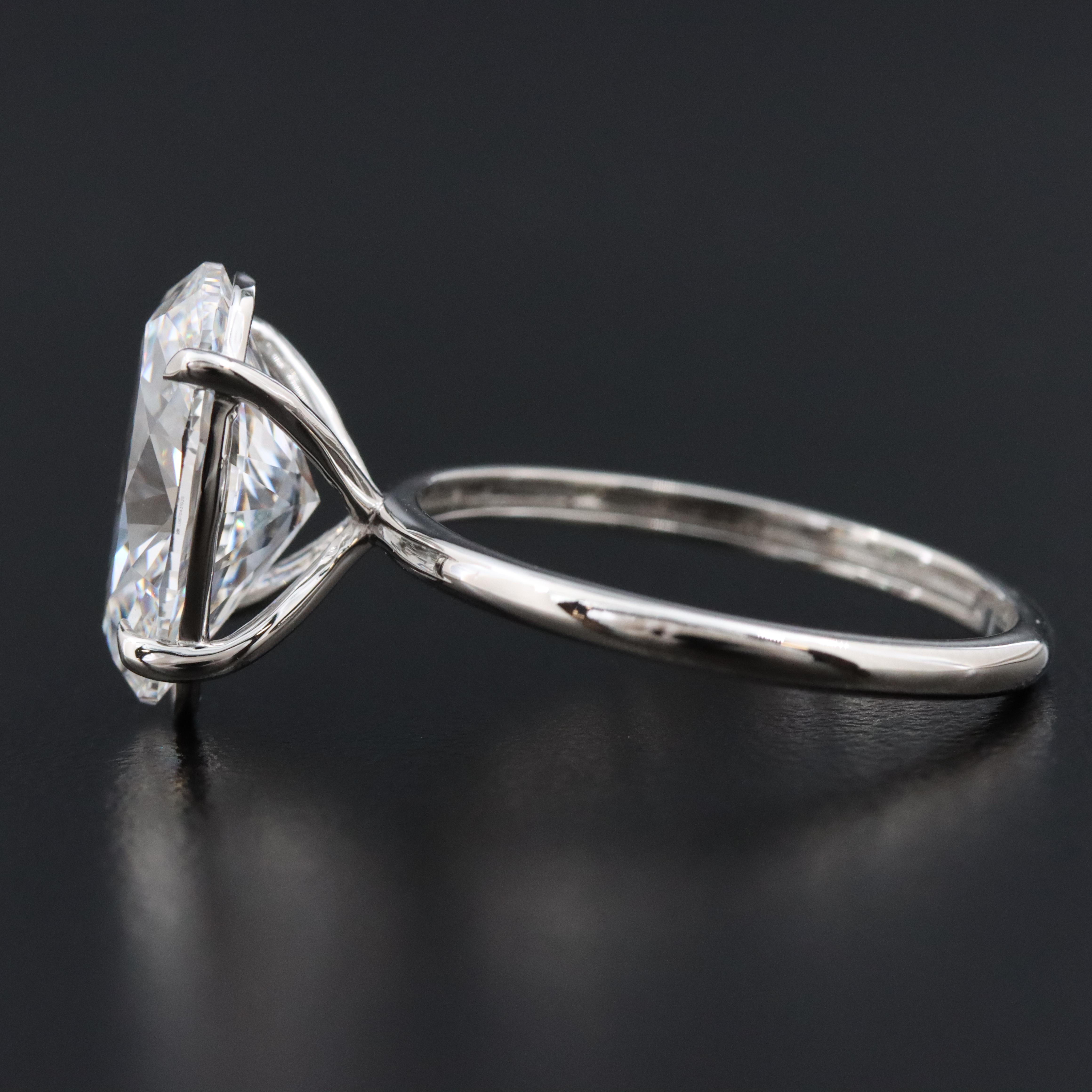 Platinum 4.02 CT Lab Grown Diamond Solitaire Ring with IGI Report