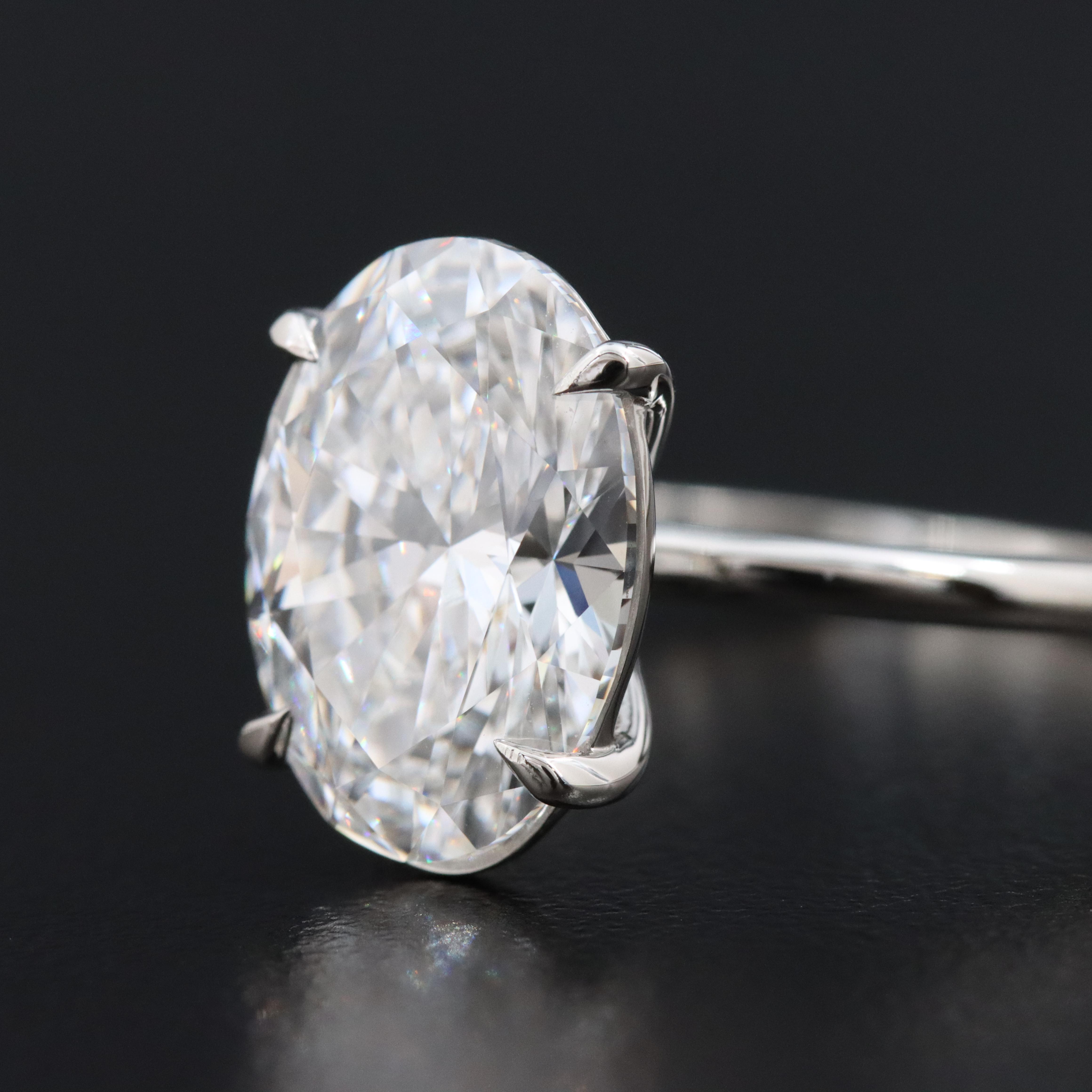 Platinum 4.02 CT Lab Grown Diamond Solitaire Ring with IGI Report