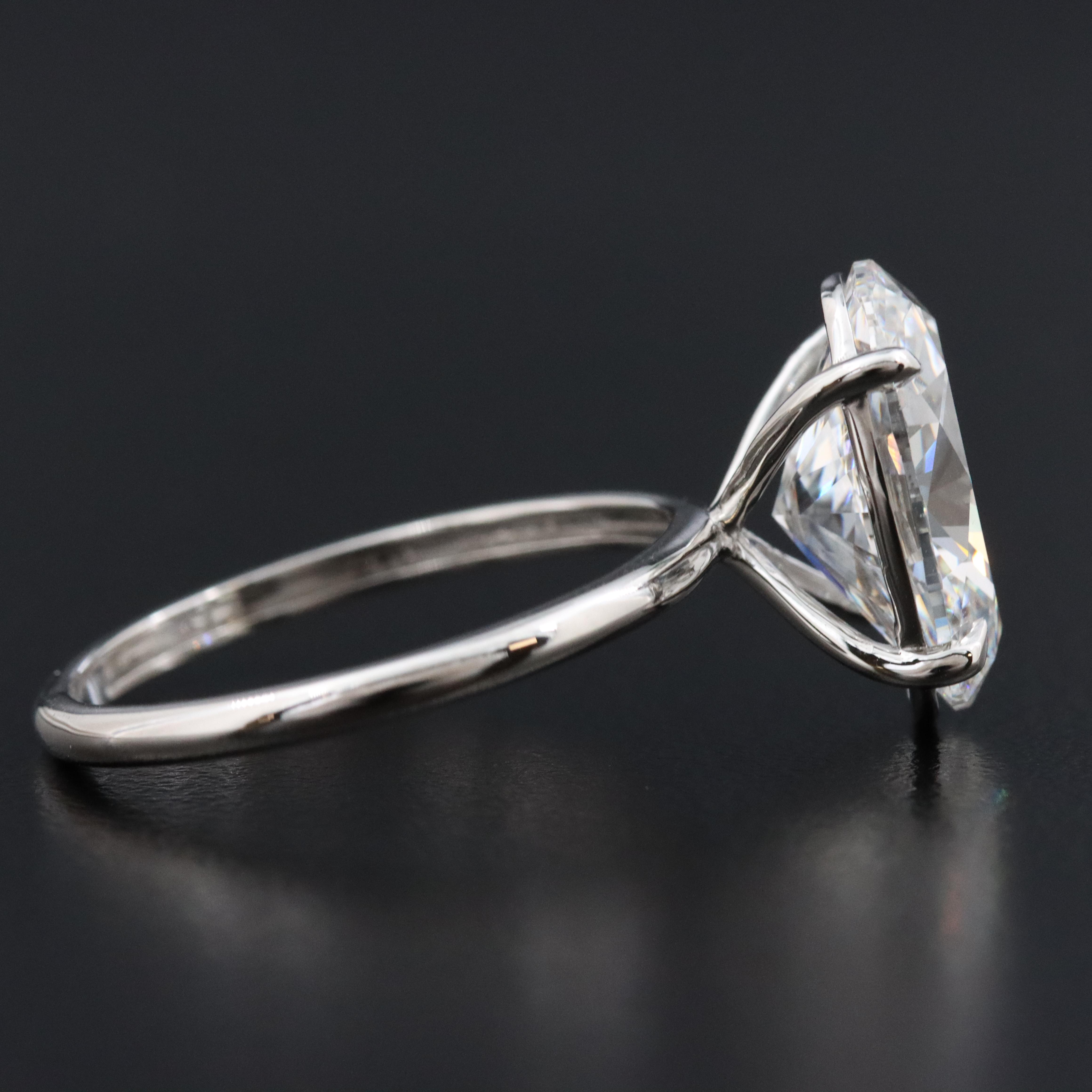 Platinum 4.02 CT Lab Grown Diamond Solitaire Ring with IGI Report