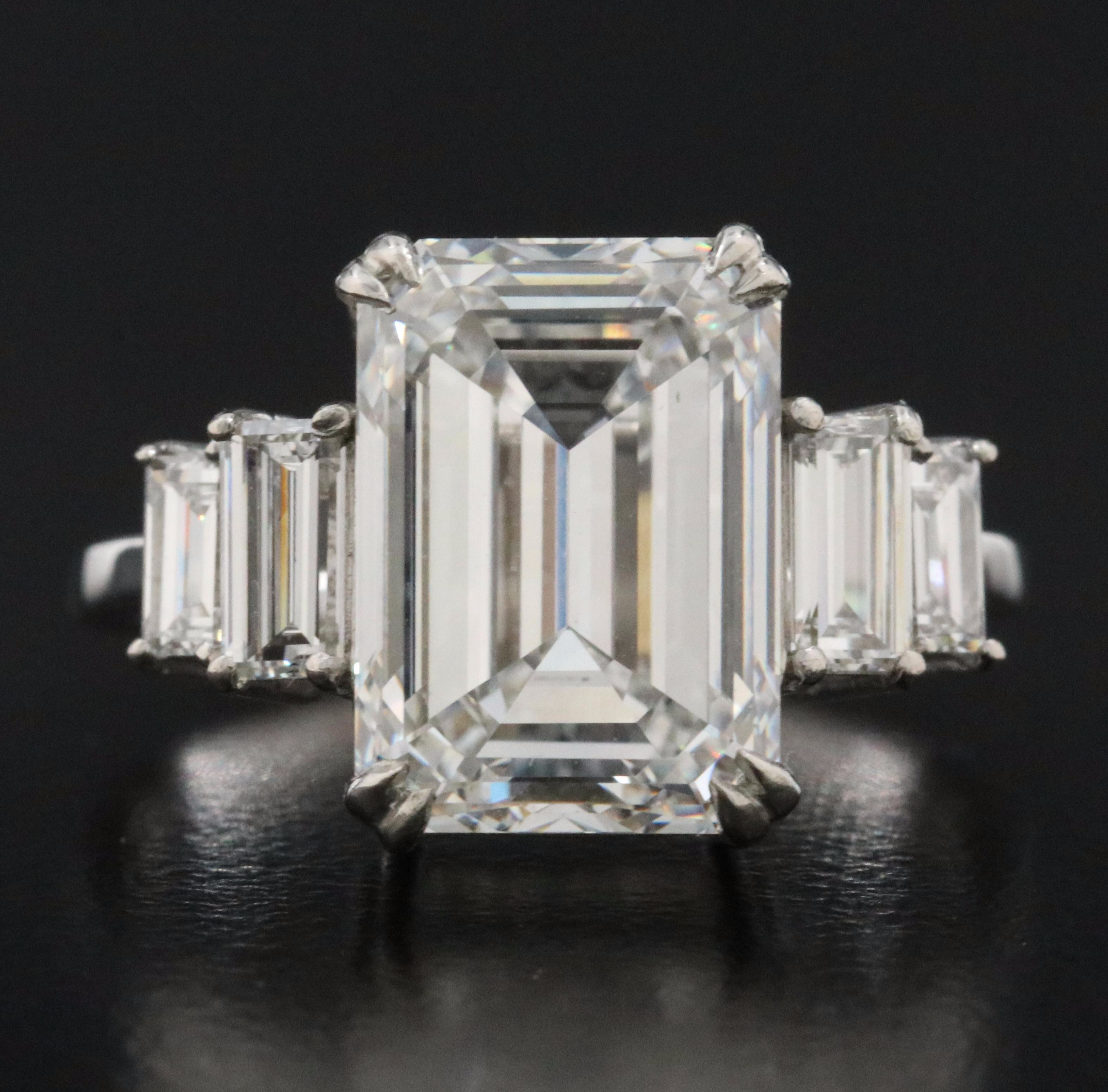 Platinum 6.34 CTW Lab Grown Diamond Ring with IGI Report