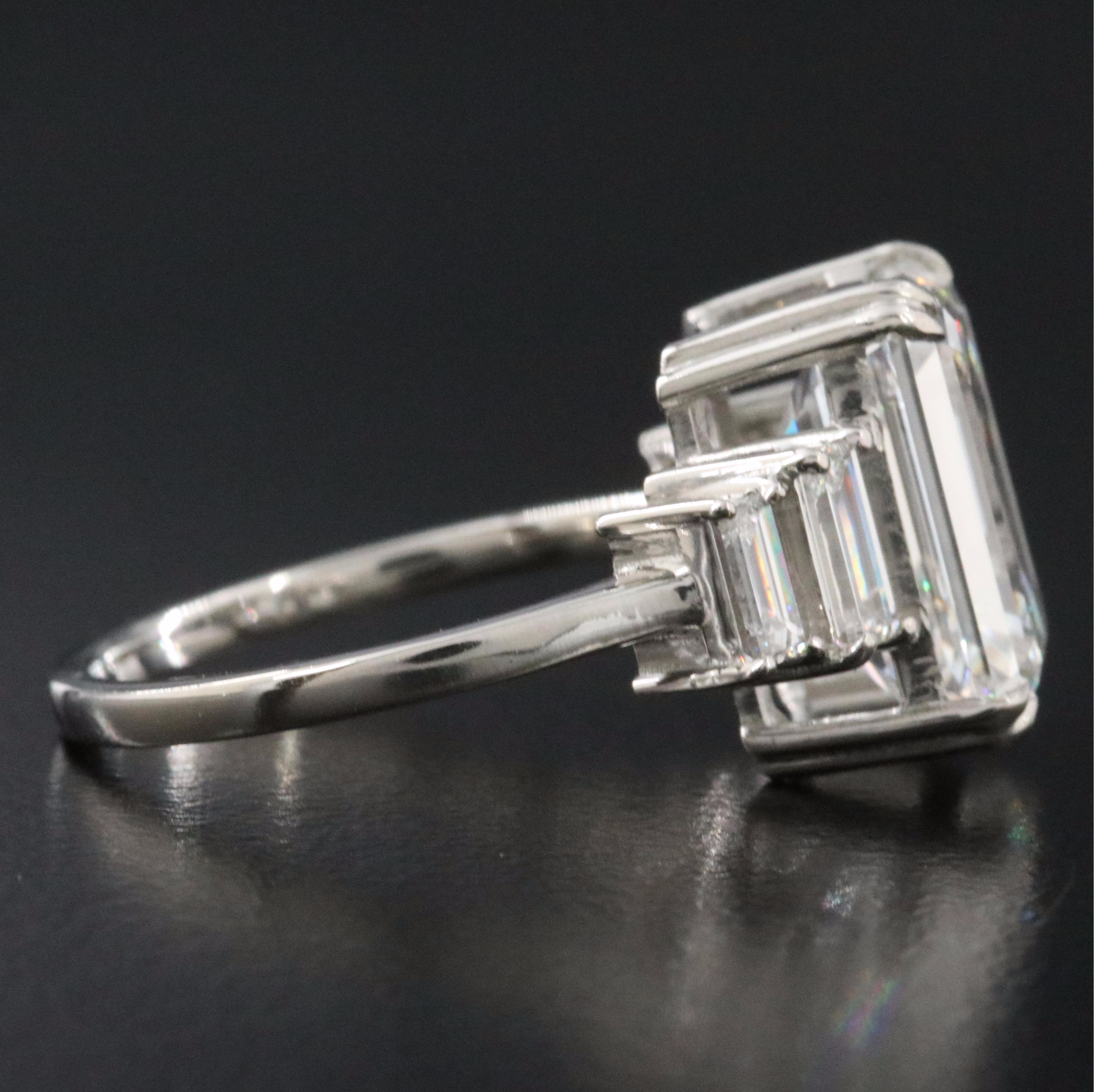 Platinum 6.34 CTW Lab Grown Diamond Ring with IGI Report