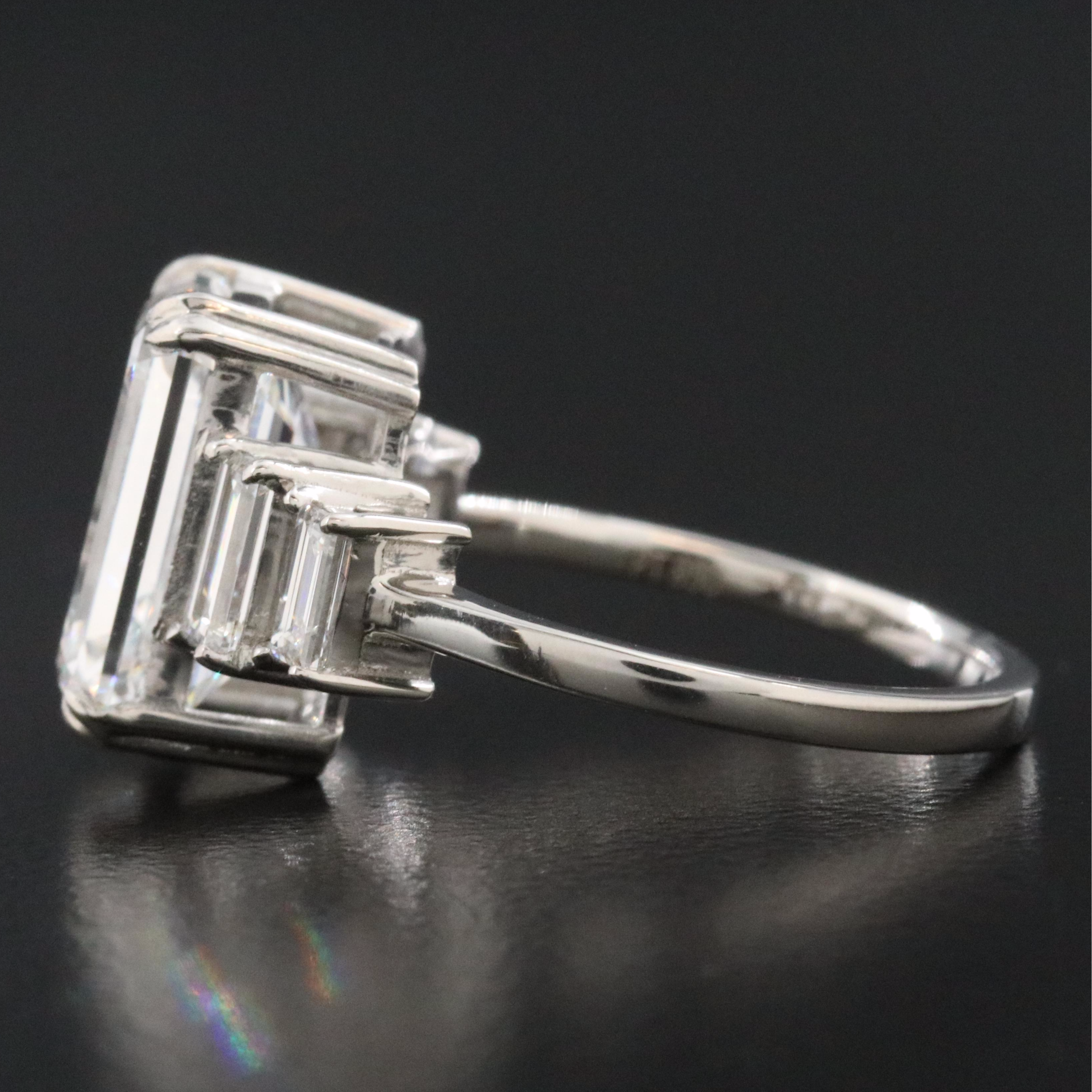 Platinum 6.34 CTW Lab Grown Diamond Ring with IGI Report