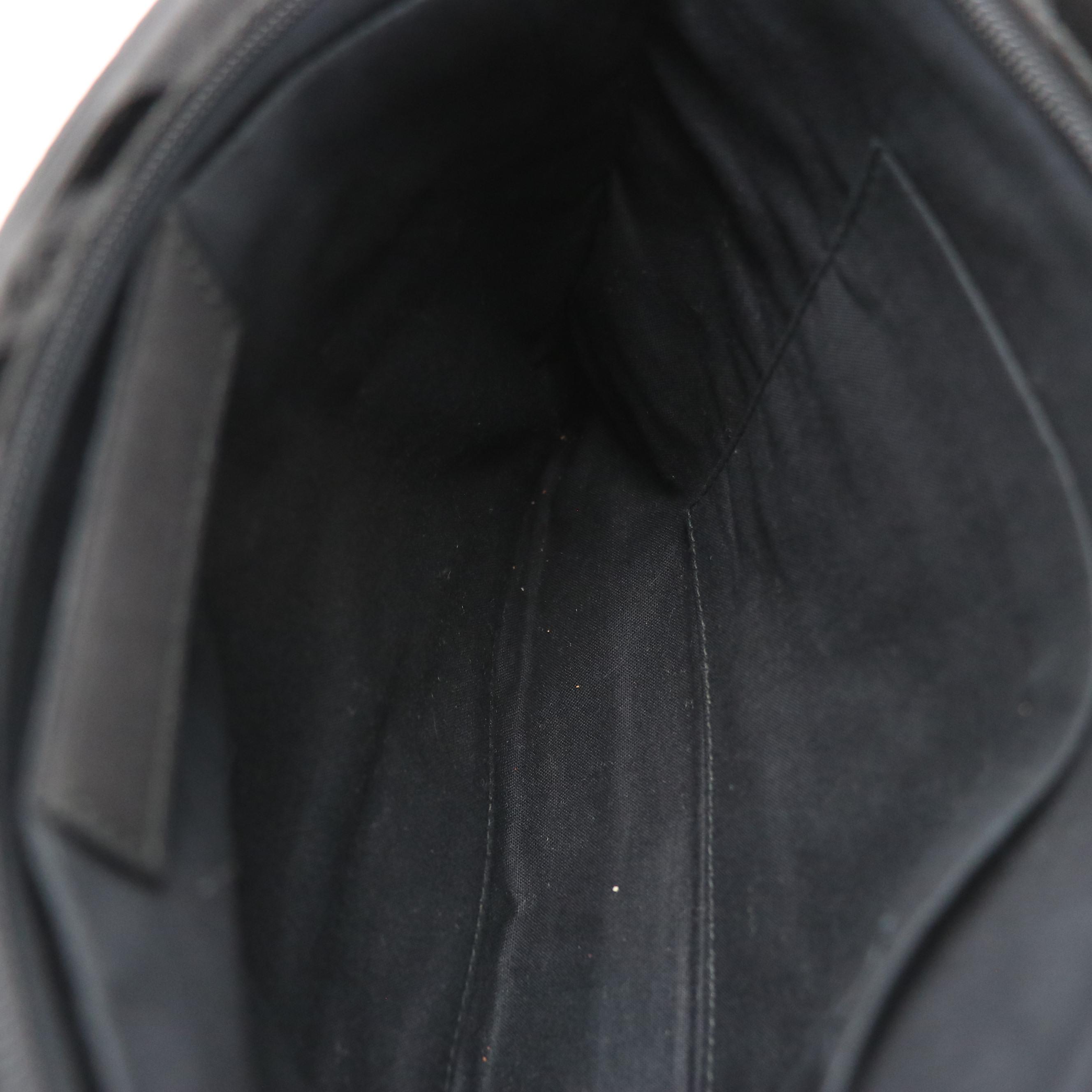 Balenciaga Black Logo Striped Nylon Zip Pouch