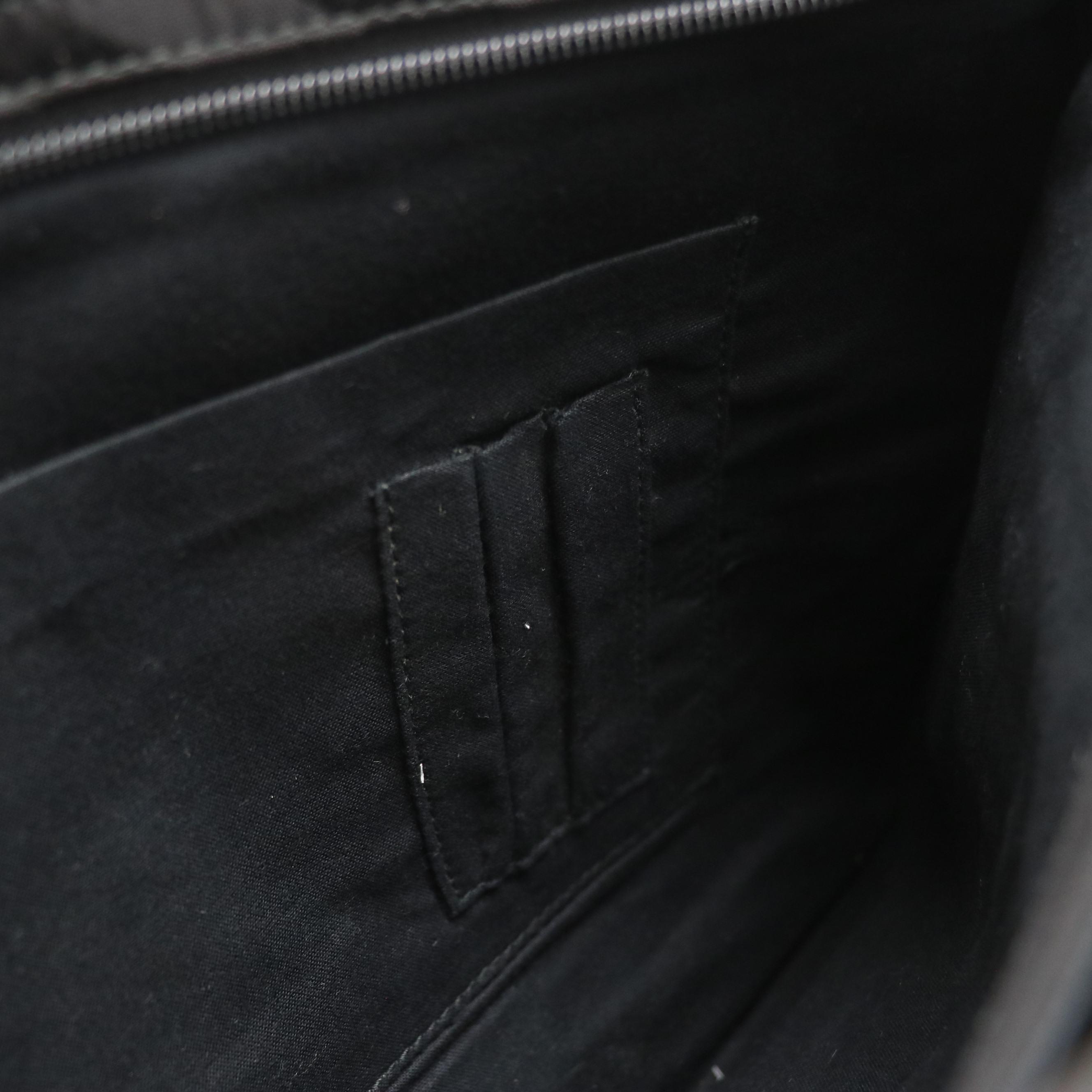 Balenciaga Black Logo Striped Nylon Zip Pouch