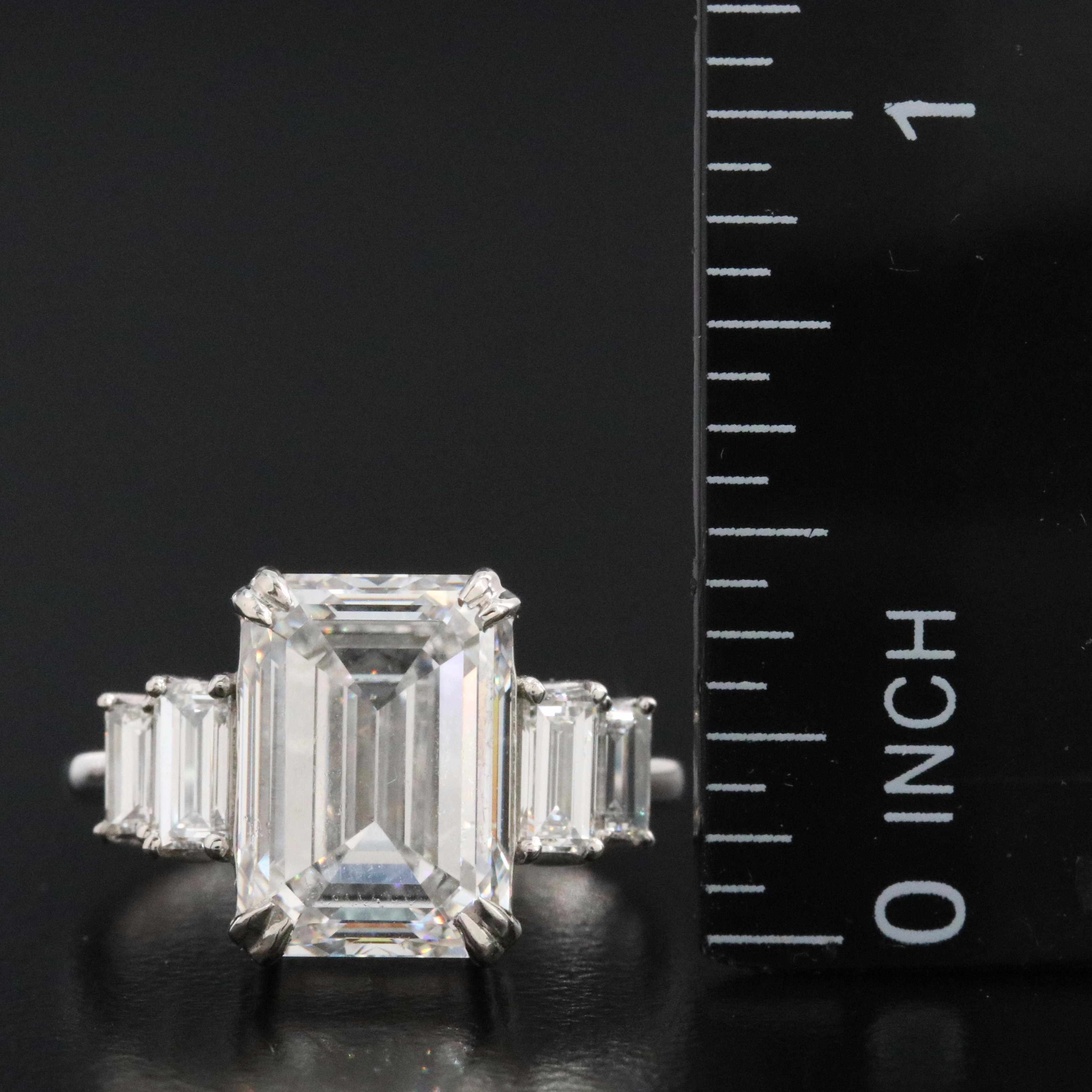 Platinum 6.32 CTW Lab Grown Diamond Ring with IGI Report