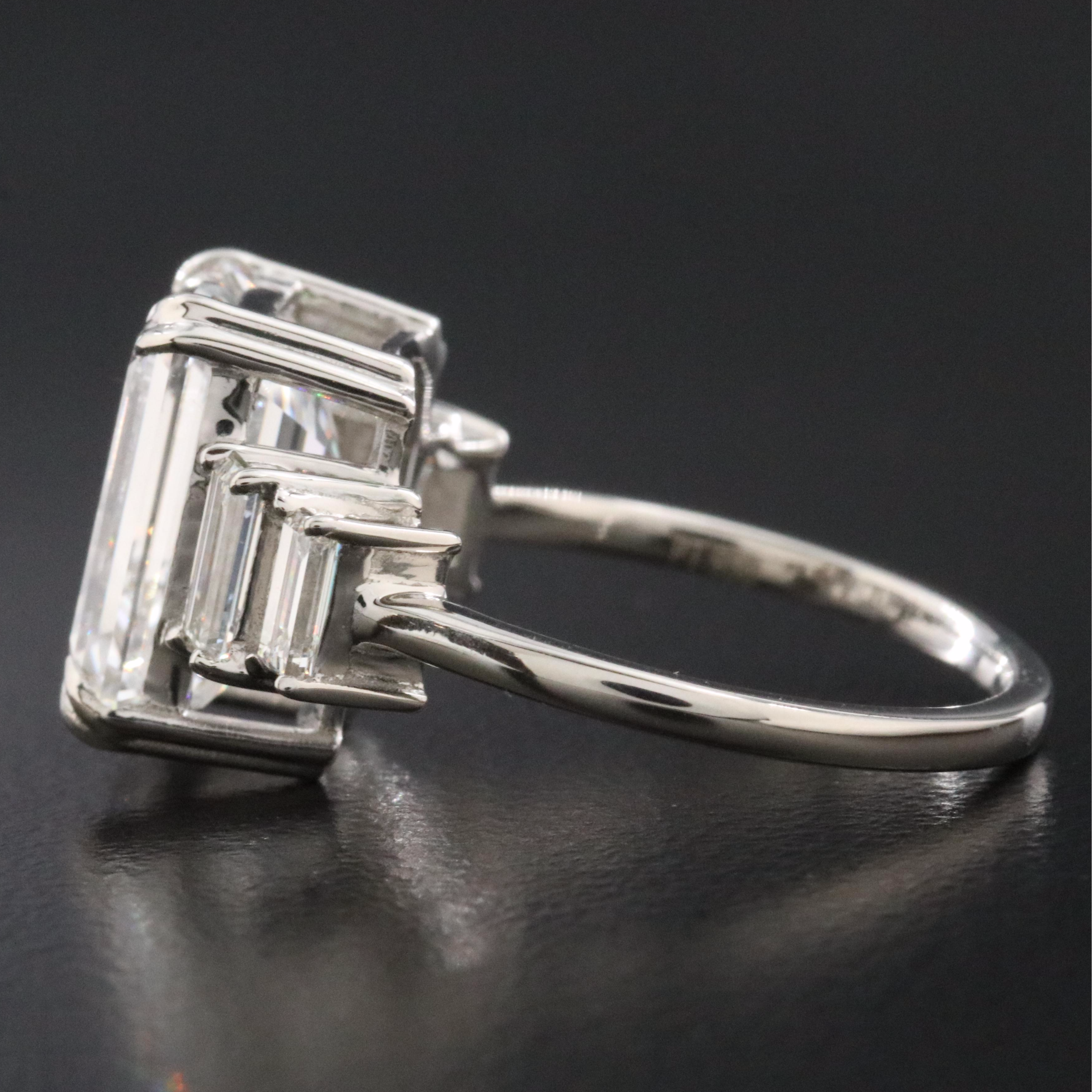 Platinum 6.32 CTW Lab Grown Diamond Ring with IGI Report