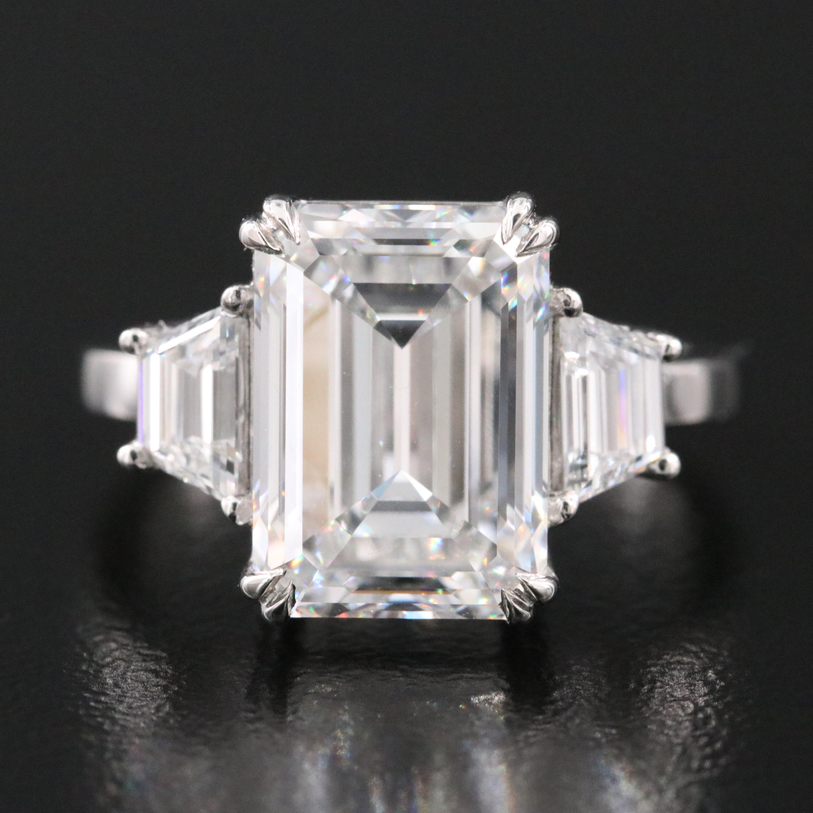 Platinum 6.39 CTW Lab Grown Diamond Ring with IGI Report