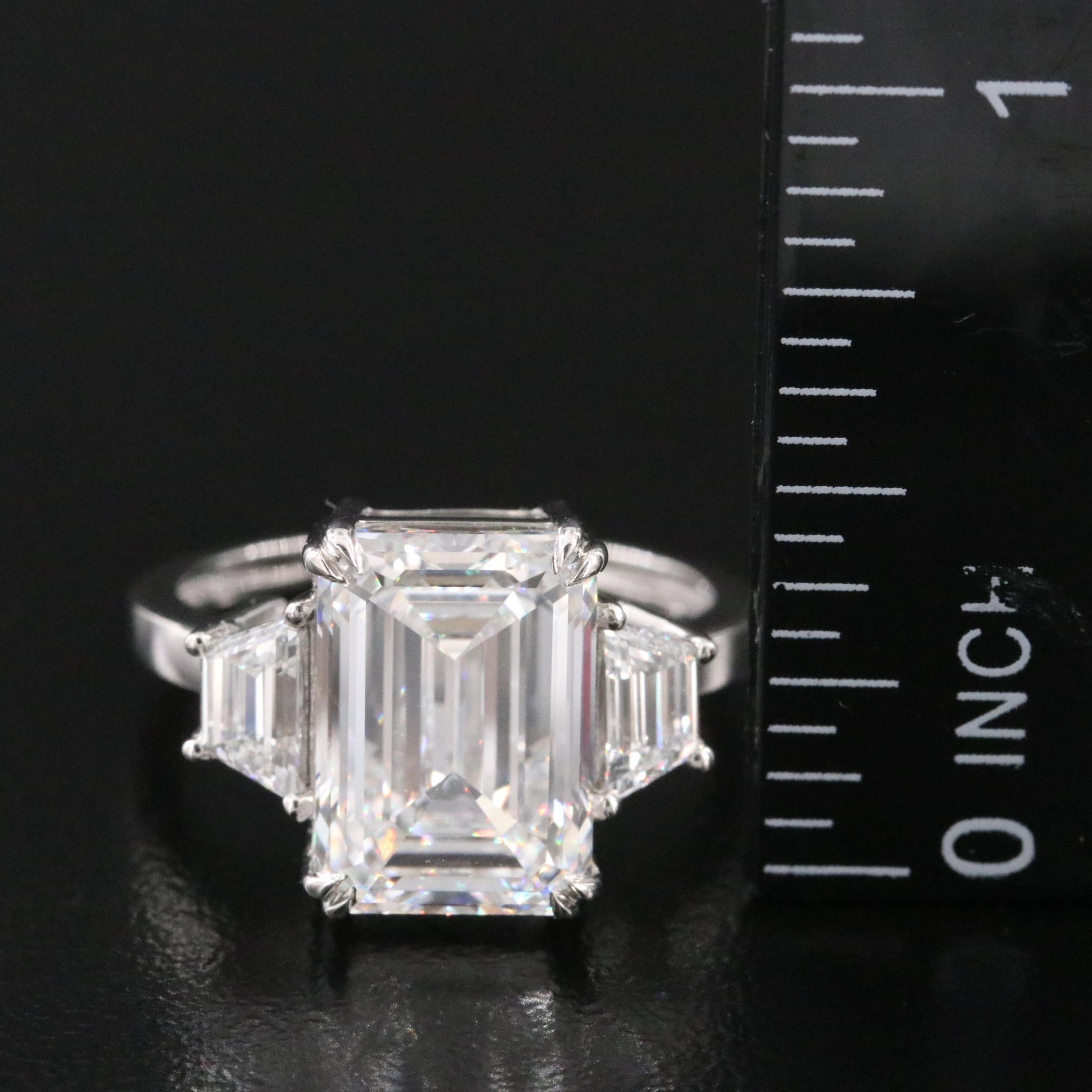Platinum 6.39 CTW Lab Grown Diamond Ring with IGI Report