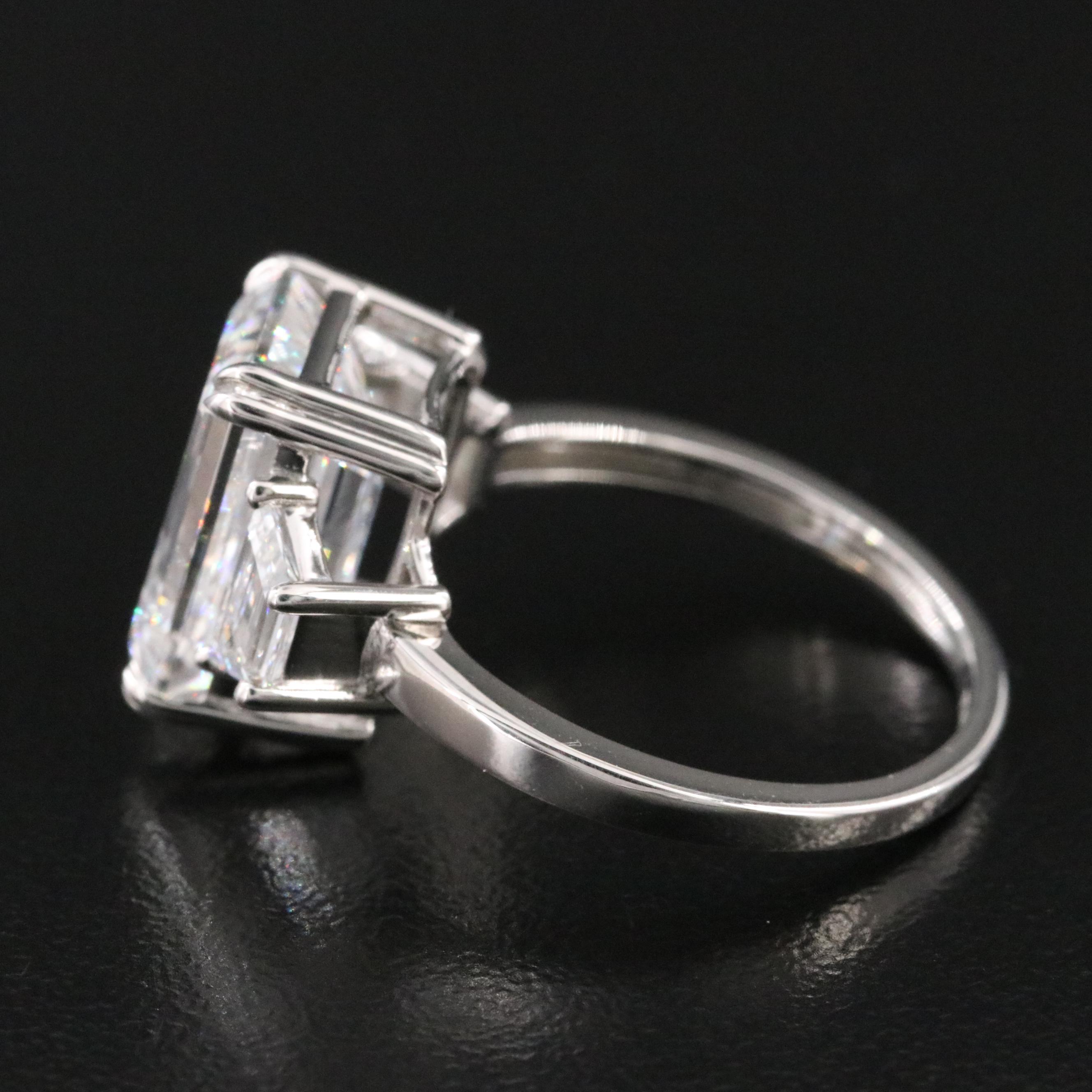 Platinum 6.39 CTW Lab Grown Diamond Ring with IGI Report