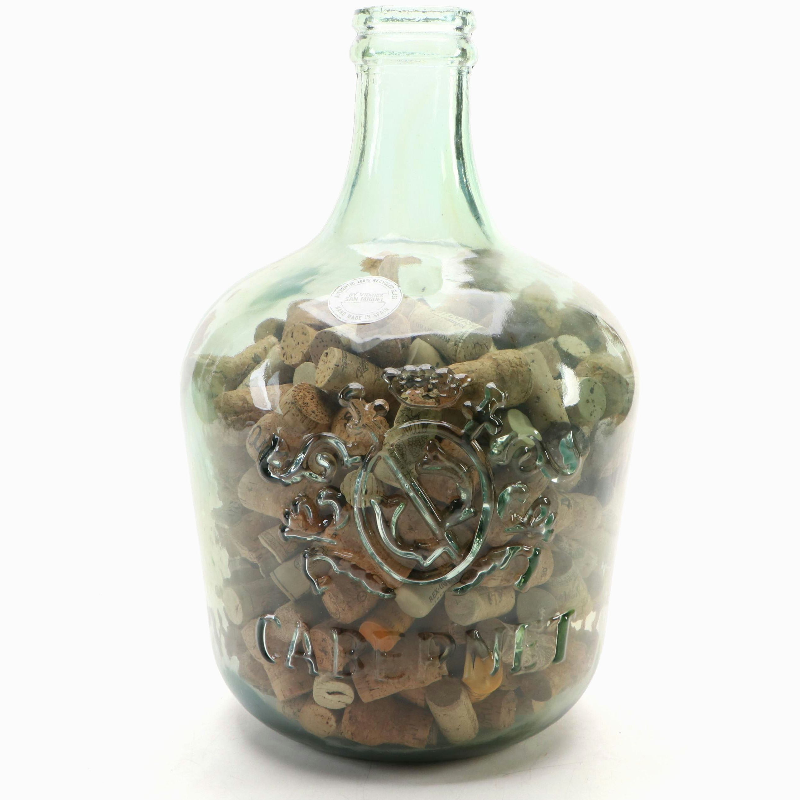 Vidrios San Miguel Cabernet Glass Demijohn Carboy with Wine Corks