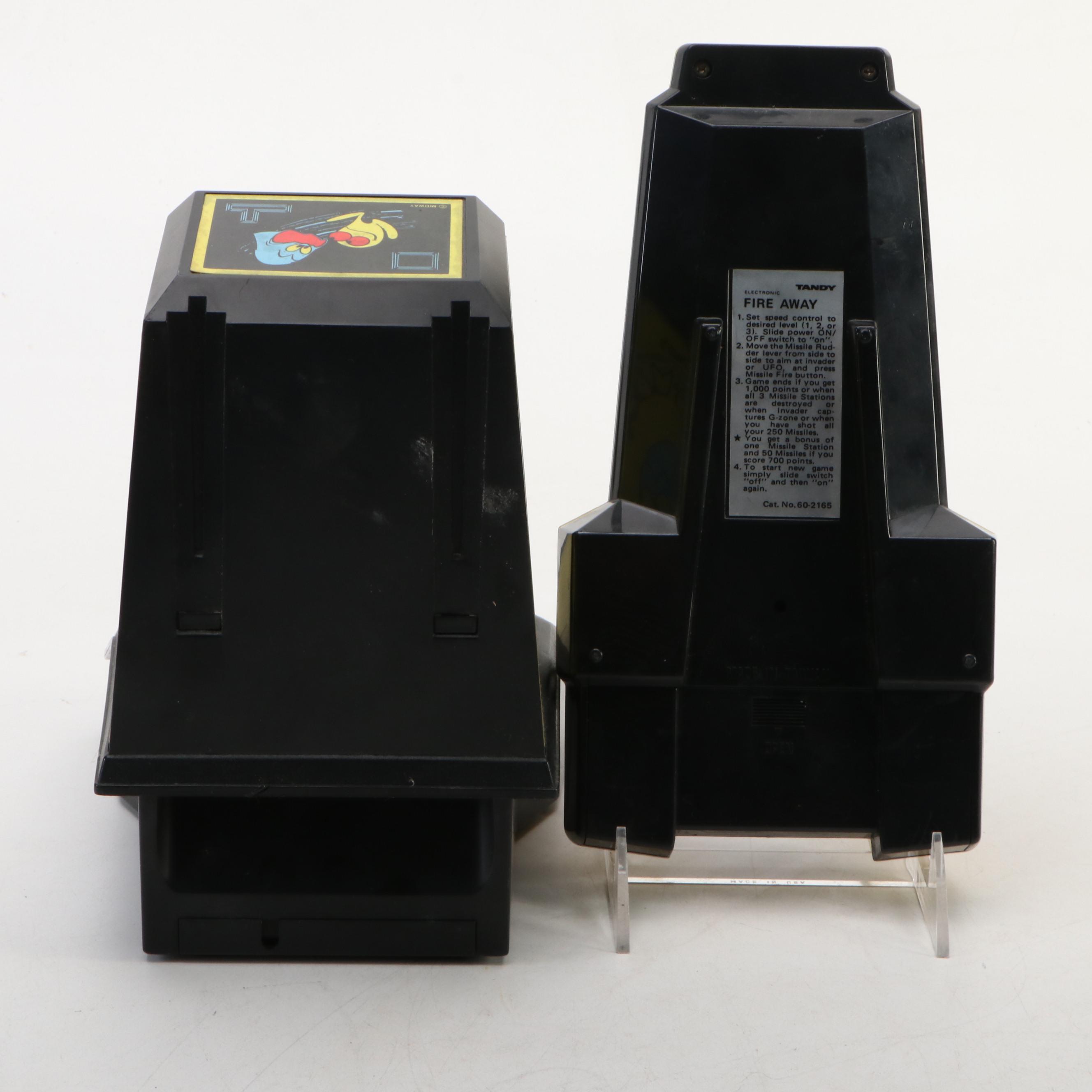 Coleco Pac-Man and Tomytronic Scramble with Other Mini-Arcade Games, 1980-1981