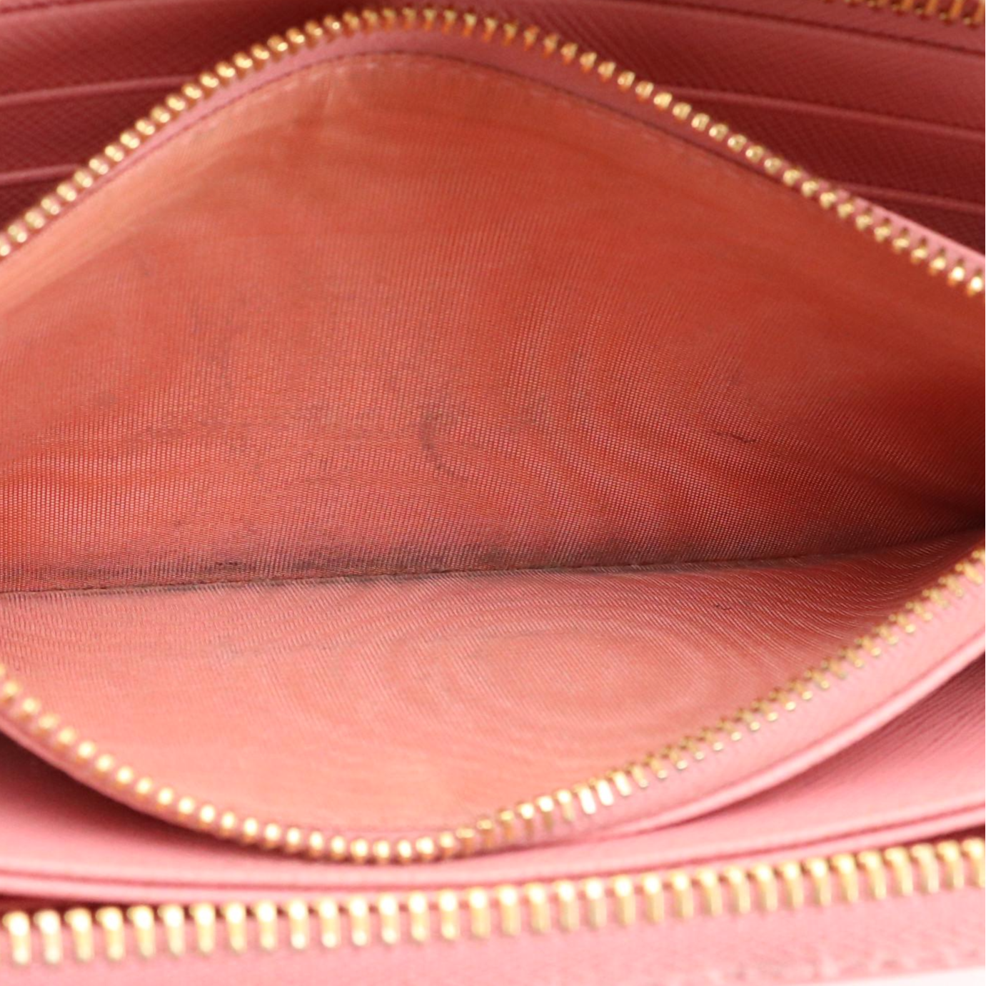 Prada Zip-Around Wallet in Pink Saffiano Leather