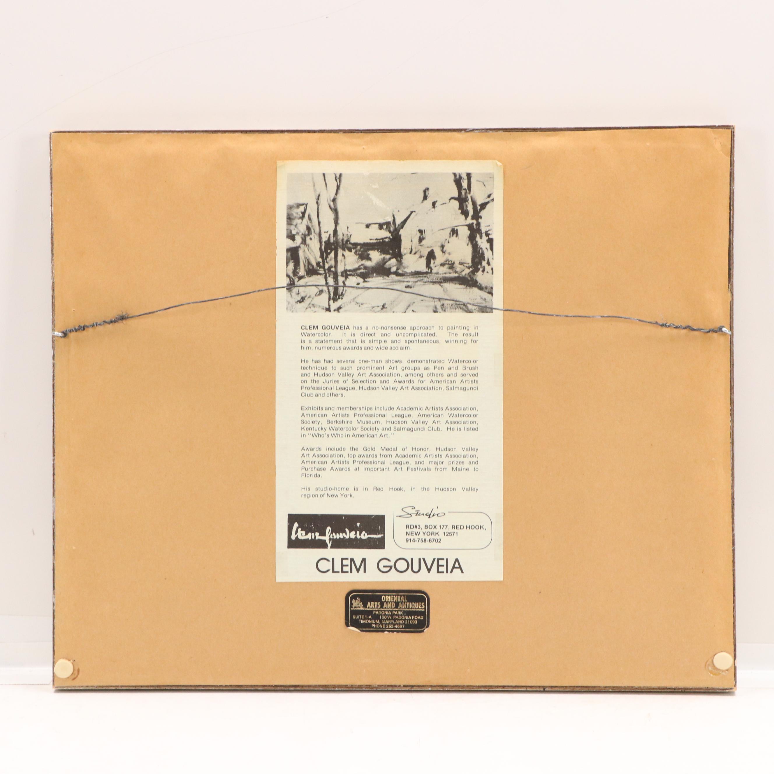 Clem Gouveia Landscape Watercolor Painting with Cottage